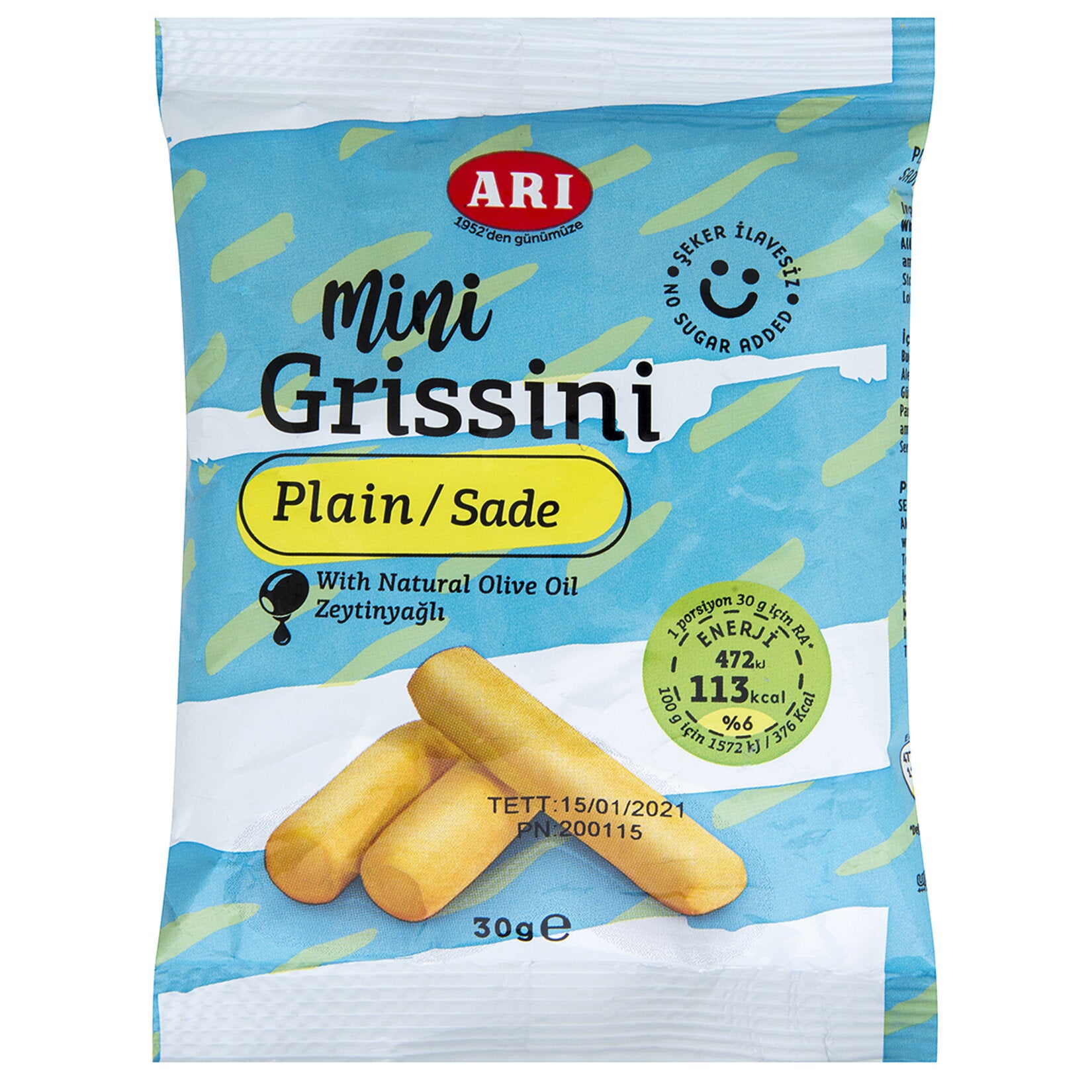 Arı Plain Mini Grissini (Sade Mini Grissini) 30g