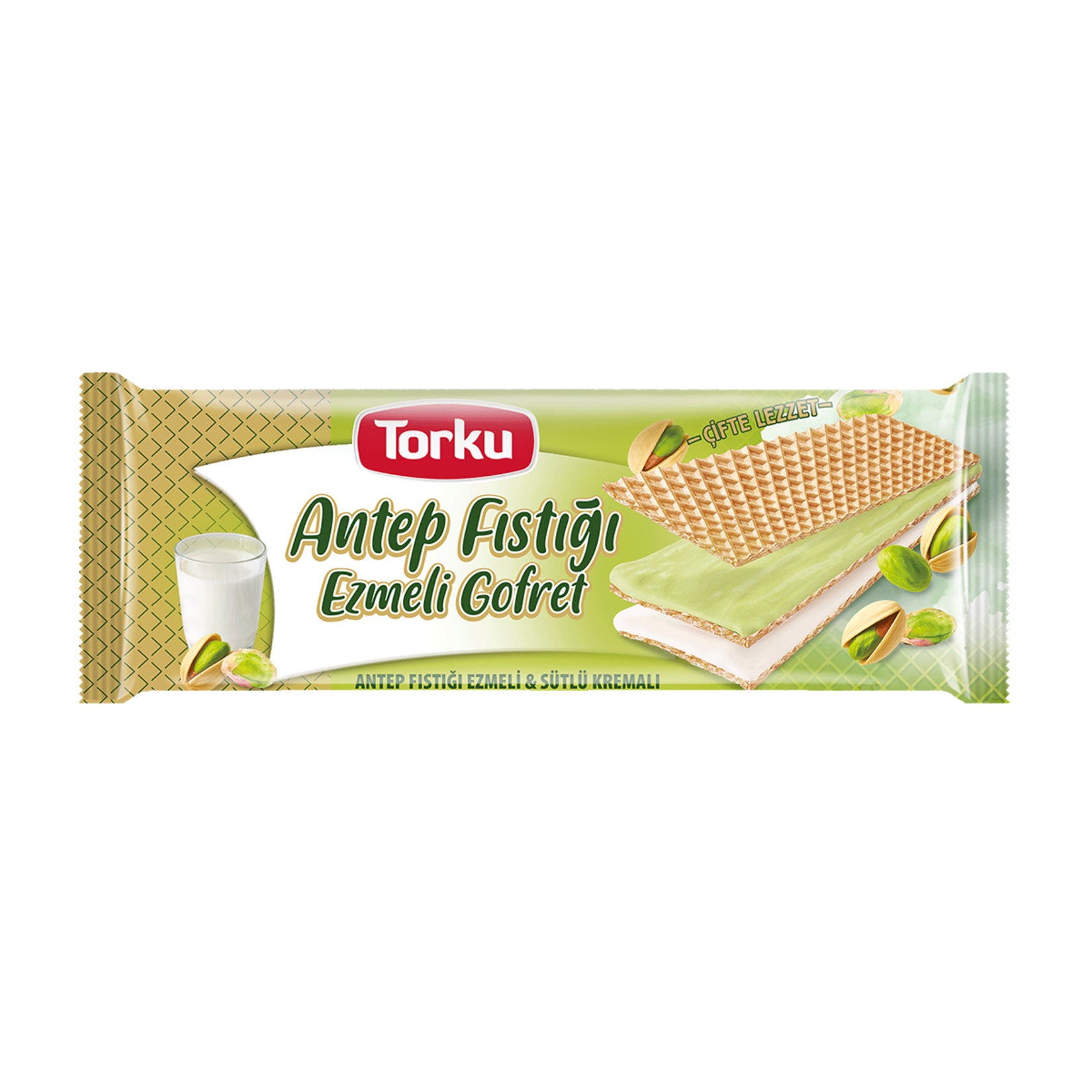 Torku Pistachio Cream Wafer (Antep Fıstığı Ezmeli Sütlü Kremalı Gofret) 142g