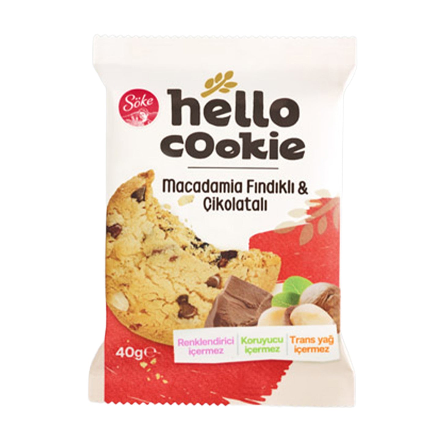 Söke Hello Cookie Macadamia Hazelnut Chocolate Cookie 40 G