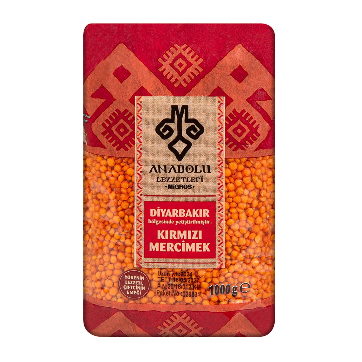Anadolu Lezzetleri Diyarbakır Kırmızı Mercimek 1 Kg