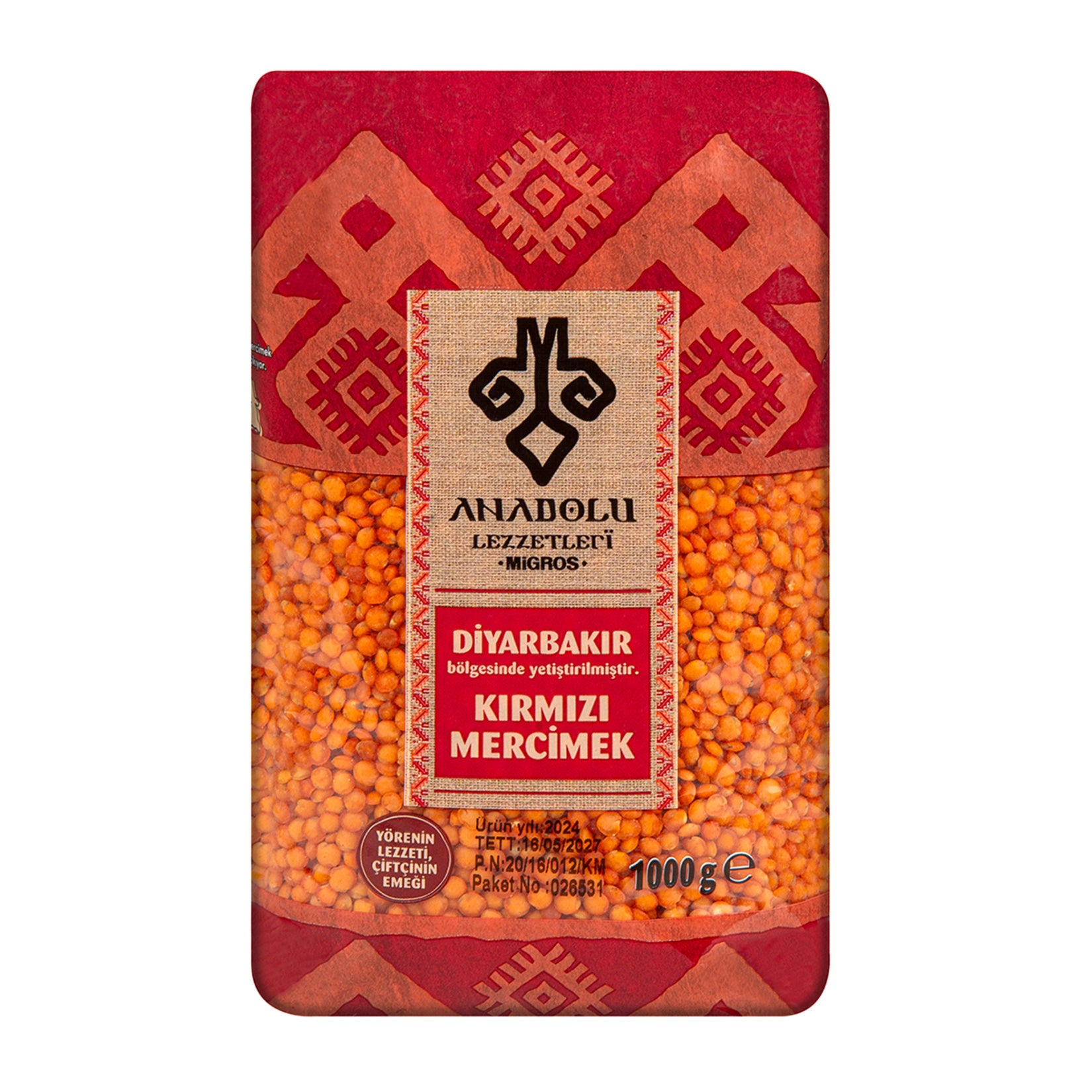 Anadolu Lezzetleri Diyarbakır Kırmızı Mercimek 1 Kg