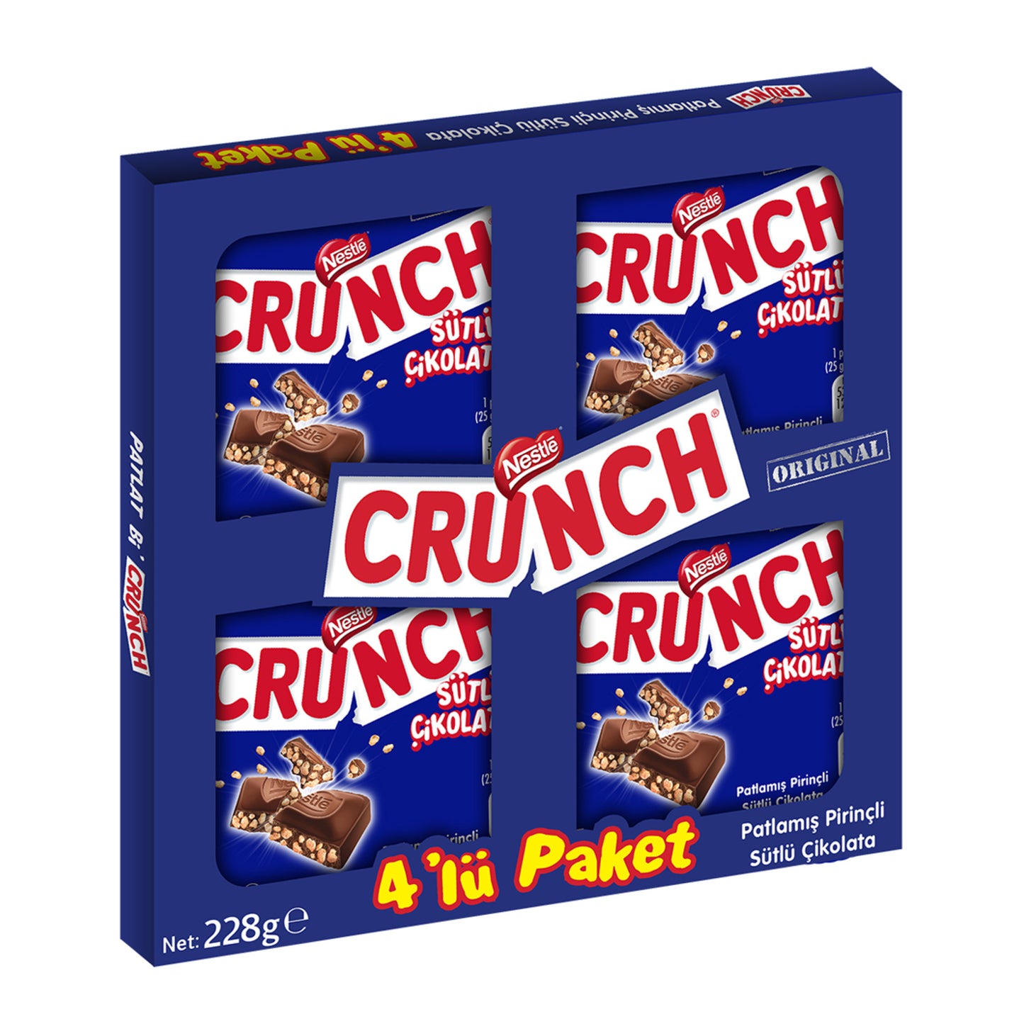 Nestle Crunch Bar Milk Chocolate (Sütlü Çikolata) 228 G