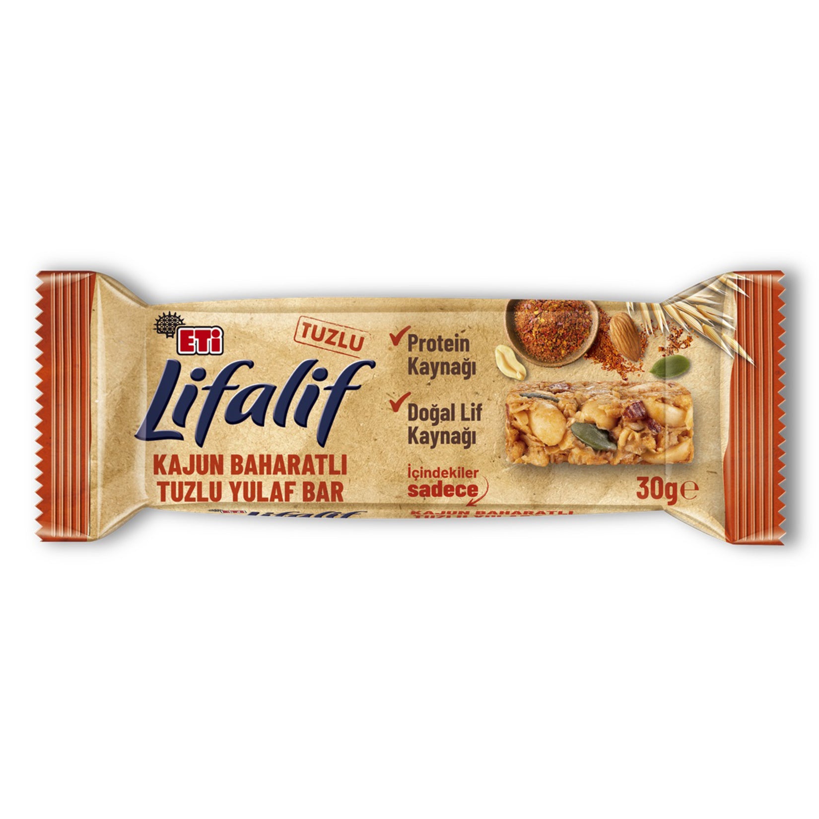 Eti Lifalif Salted Bar with Cajun Spices (Tuzlu Bar Kajun Baharatlı) 30g