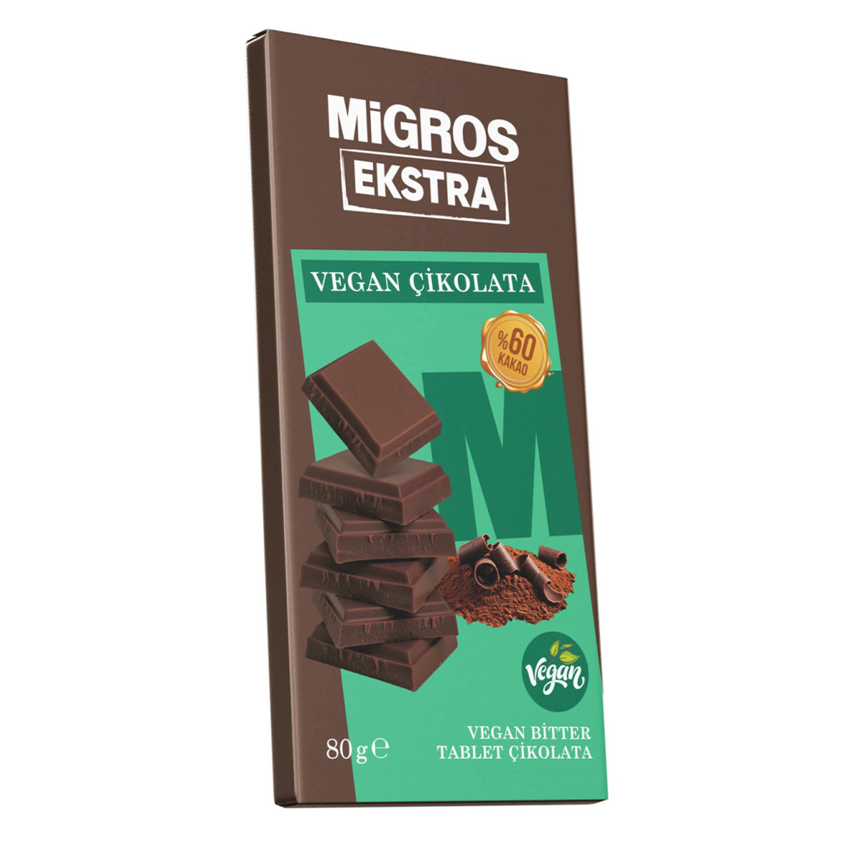 Migros Ekstra Vegan Dark Chocolate Tablet (Migros Ekstra Vegan Bitter Tablet Çikolata) 80g
