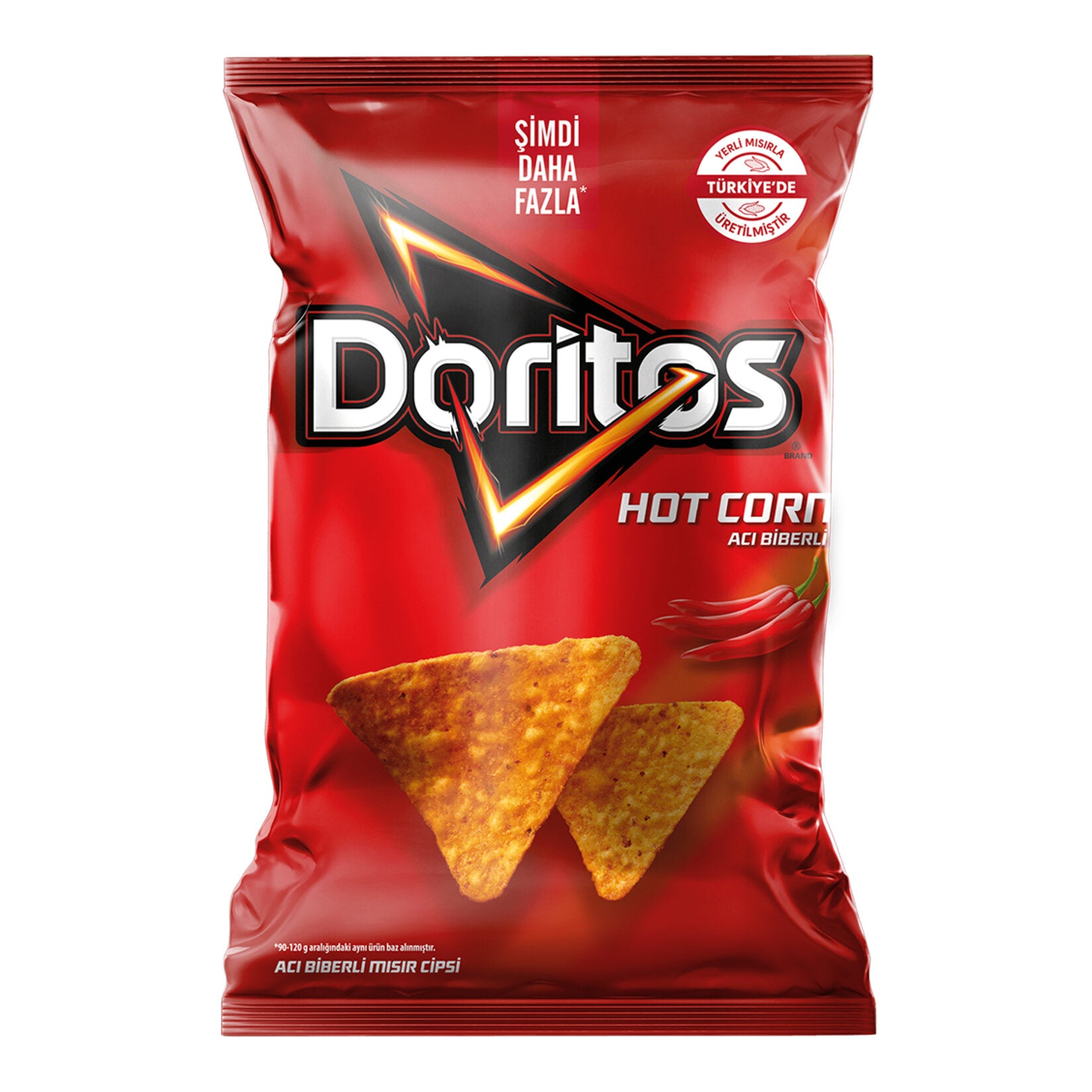 Doritos Hot Corn Spicy Pepper Tortilla Chips Super Size 130g