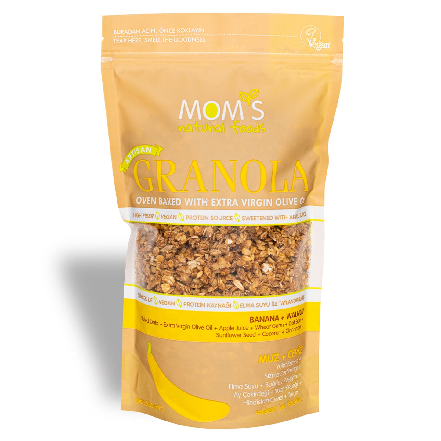 Mom's Granola Banana & Walnut (Muz Ceviz) 360g