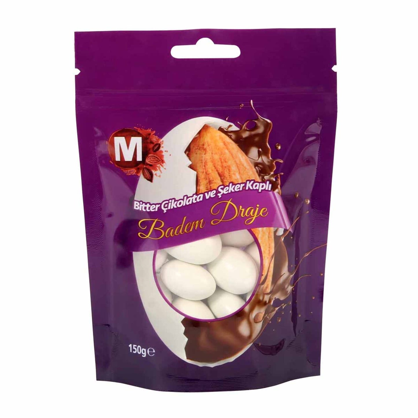 Migros Dark Chocolate & Sugar Coated Almonds (Bitter Çikolata & Şeker Kaplı Badem) 150 G