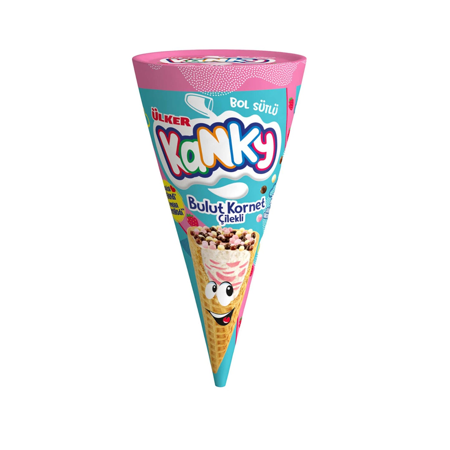 Ülker Kanky Milk - Strawberry Cloud Cone Wafer 26.5g