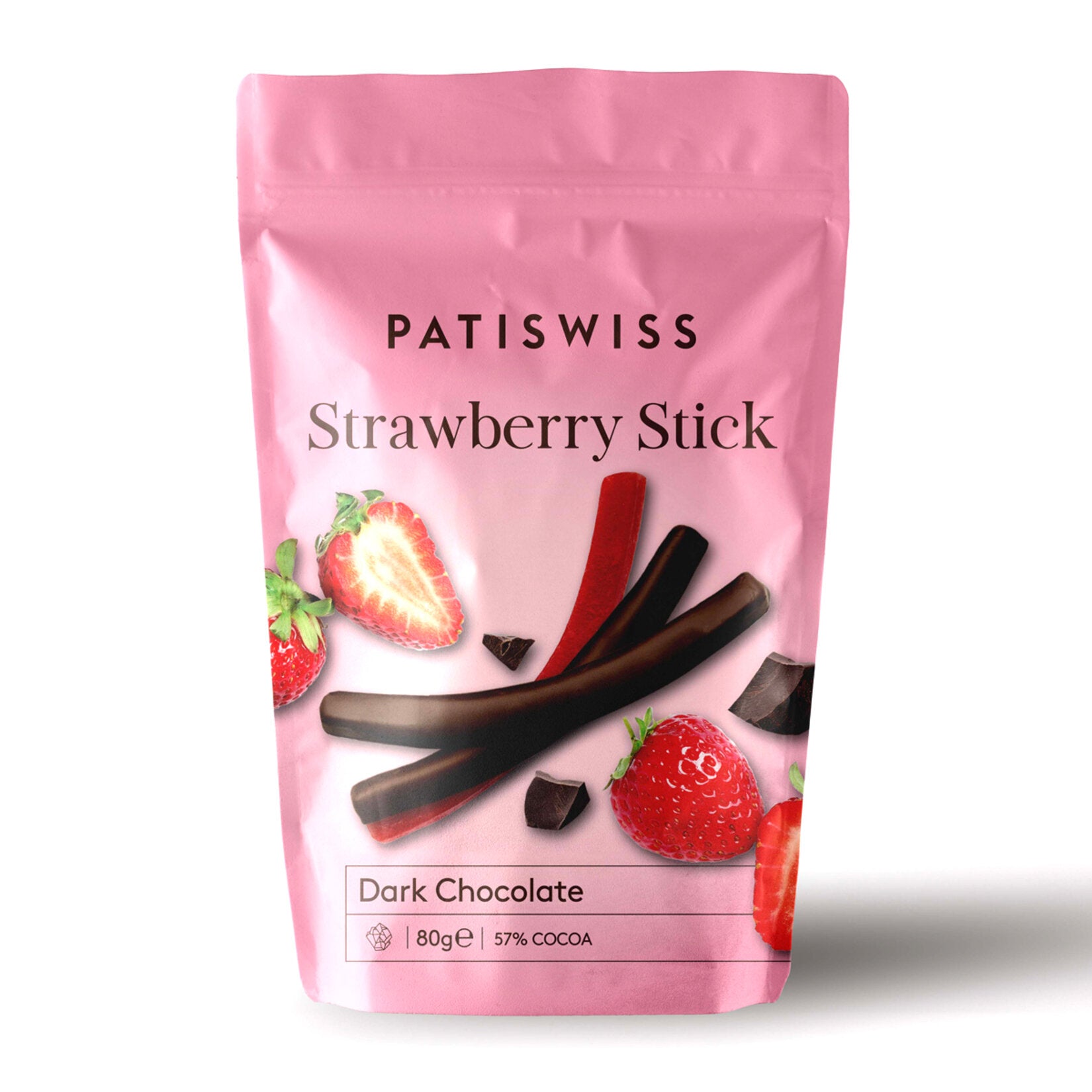 Patiswiss Dark Chocolate Covered Strawberry Stick (Bitter Çikolata Kaplı Çilek Çubuğu) 80 G