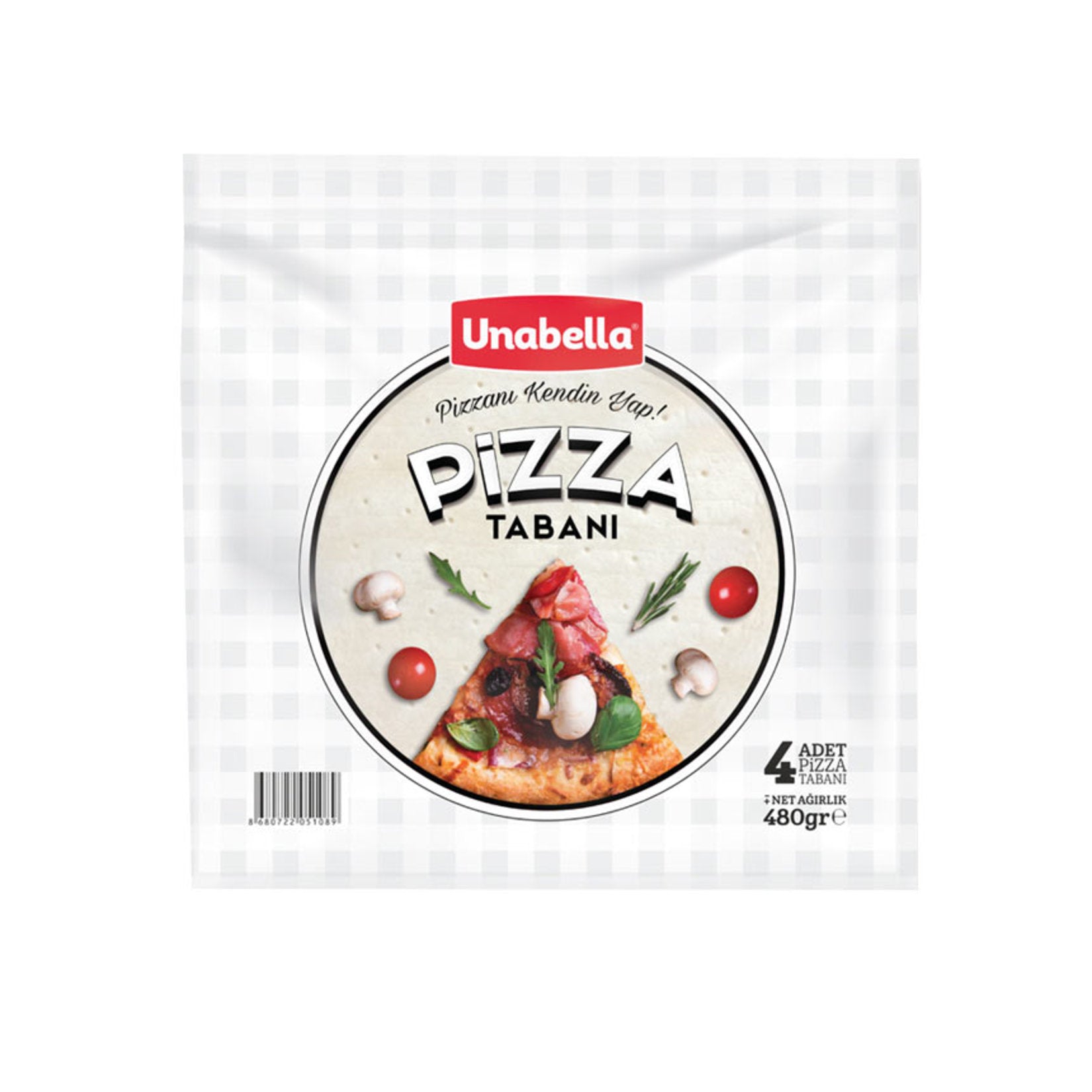 Unabella Pizza Base (Pizza Tabanı) 4-pack 480g