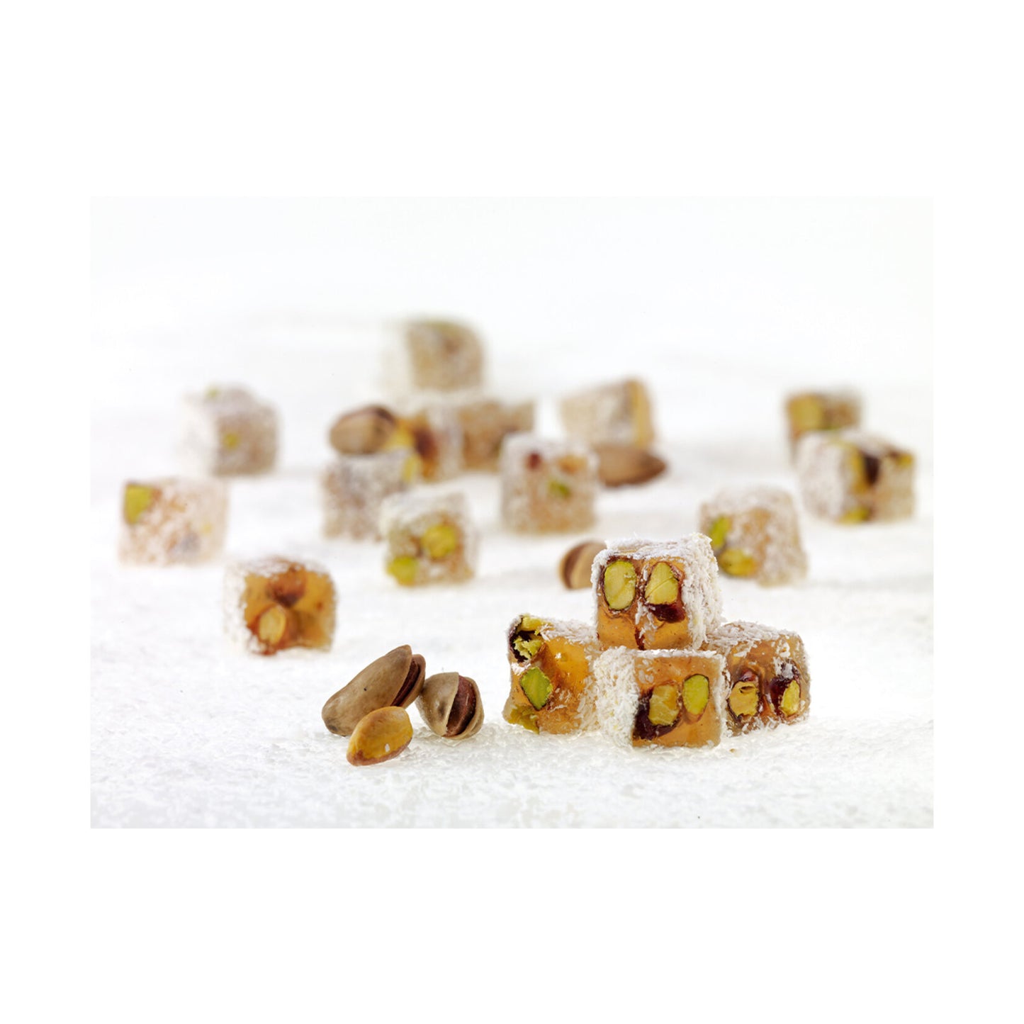 Coconut Double Roasted Mini Turkish Delight with Peanuts Kg (Hindistan Cevizli Çifte Kavrulmuş A. Fıstıklı Mini Lokum)