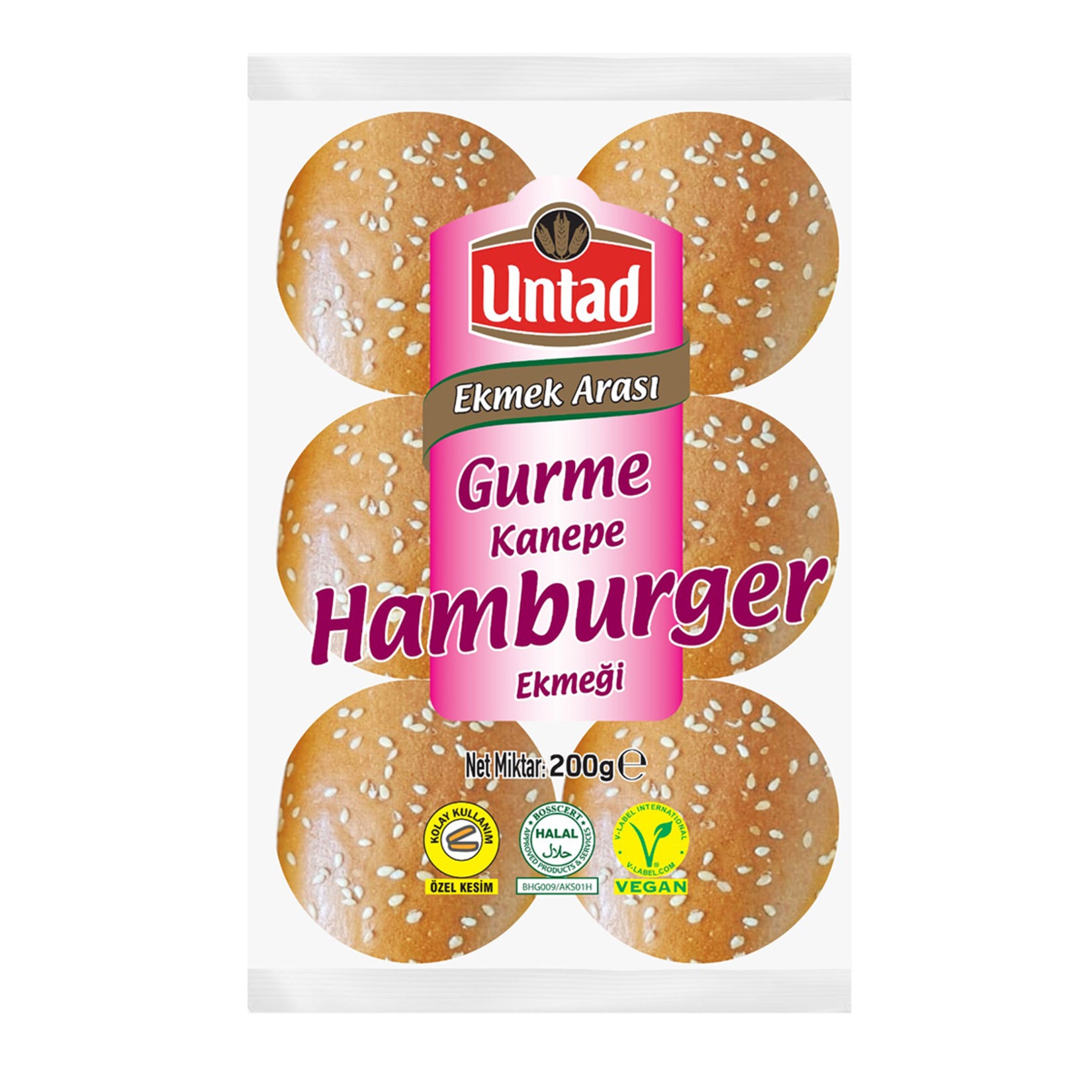 Untad Mini Hamburger Buns (Kanepe Hamburger) 6-Pack 200 G