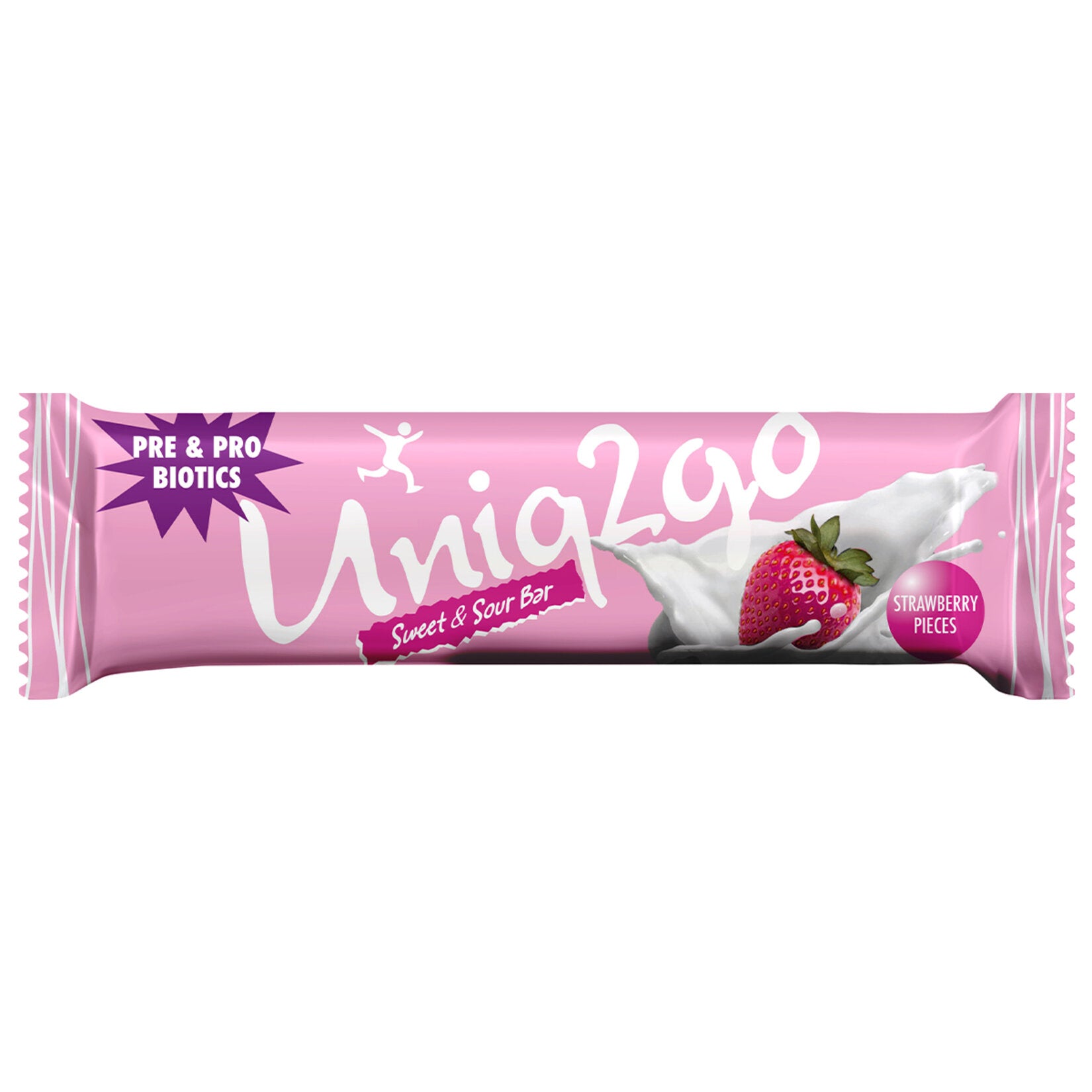 Uniq2go Tatlı Ekşi Çilekli Pre-Probiyotik Bar 38 G
