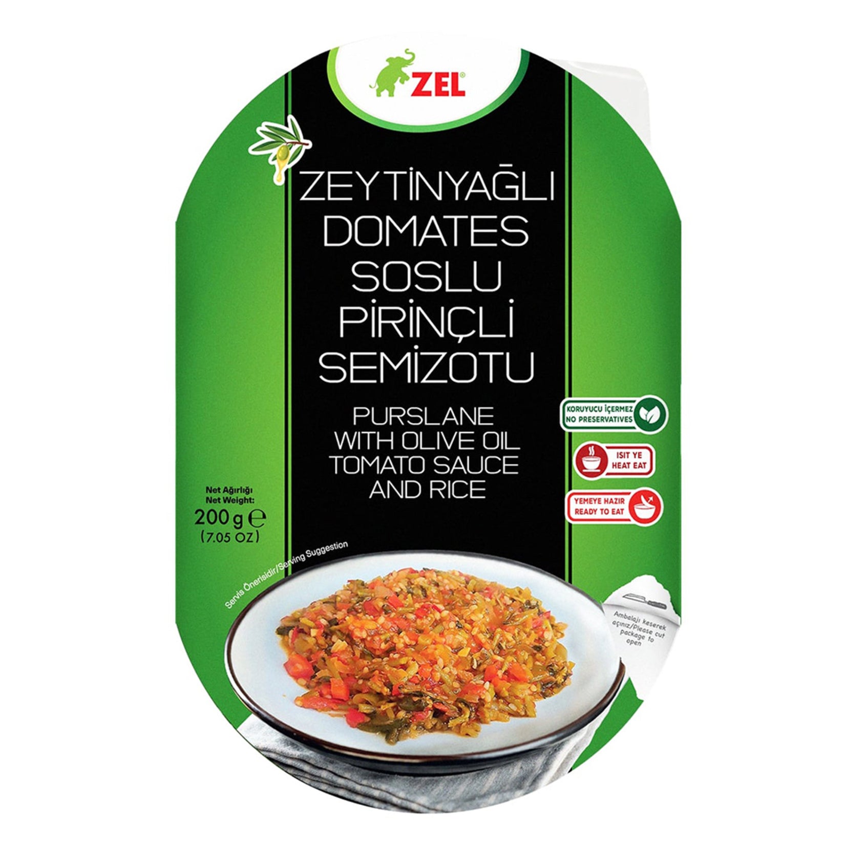 Zel Olive Oil Tomato Sauce with Rice and Purslane (Zeytinyağlı Domates Soslu Pirinçli Semizotu) 200 G