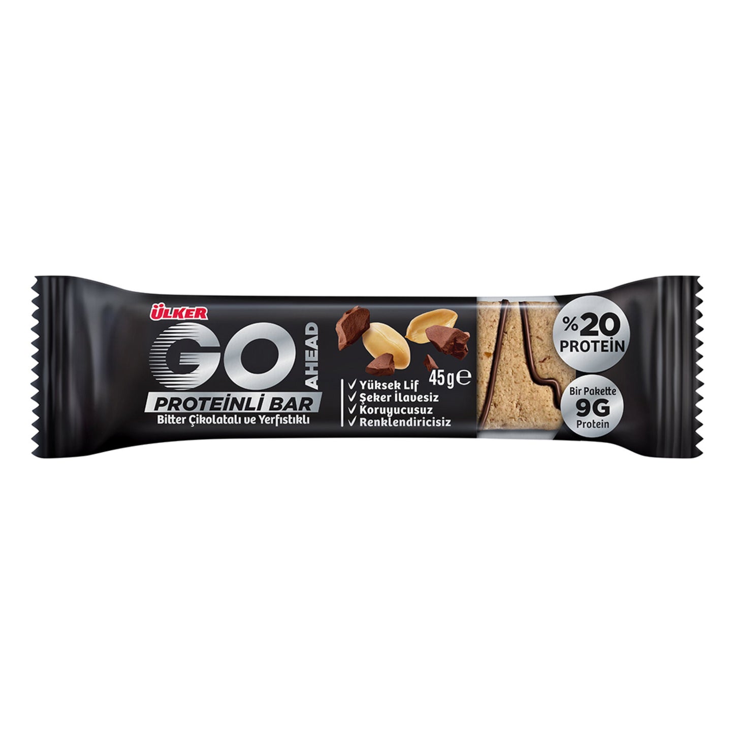 Ülker Go Ahead Yer Fıstıklı Protein Bar 45 G