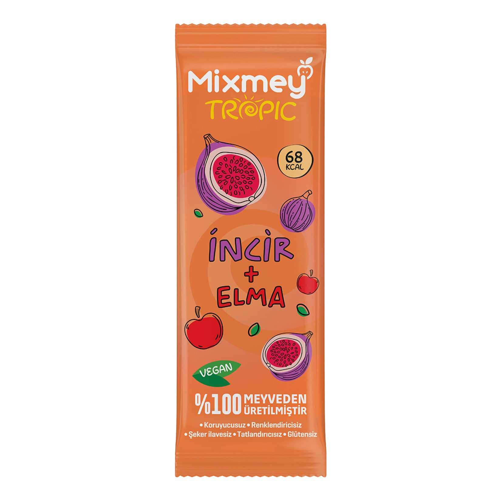 Mixmey Apple and Fig Tropical Fruit Bar (Elmalı ve İncirli Tropic Meyve Bar) 20g