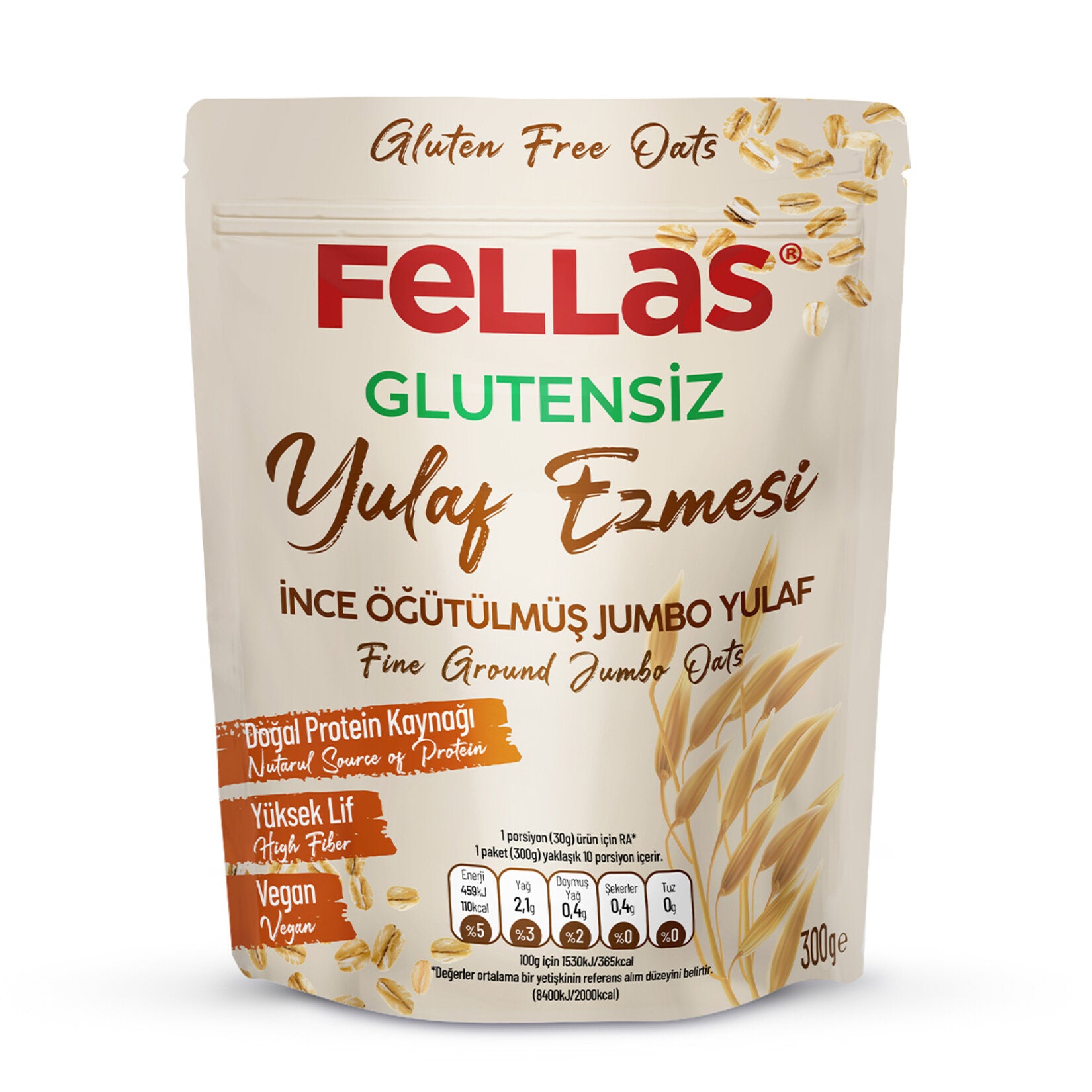 Fellas Gluten-Free Rolled Oats (Glutensiz Yulaf Ezmesi) 300g