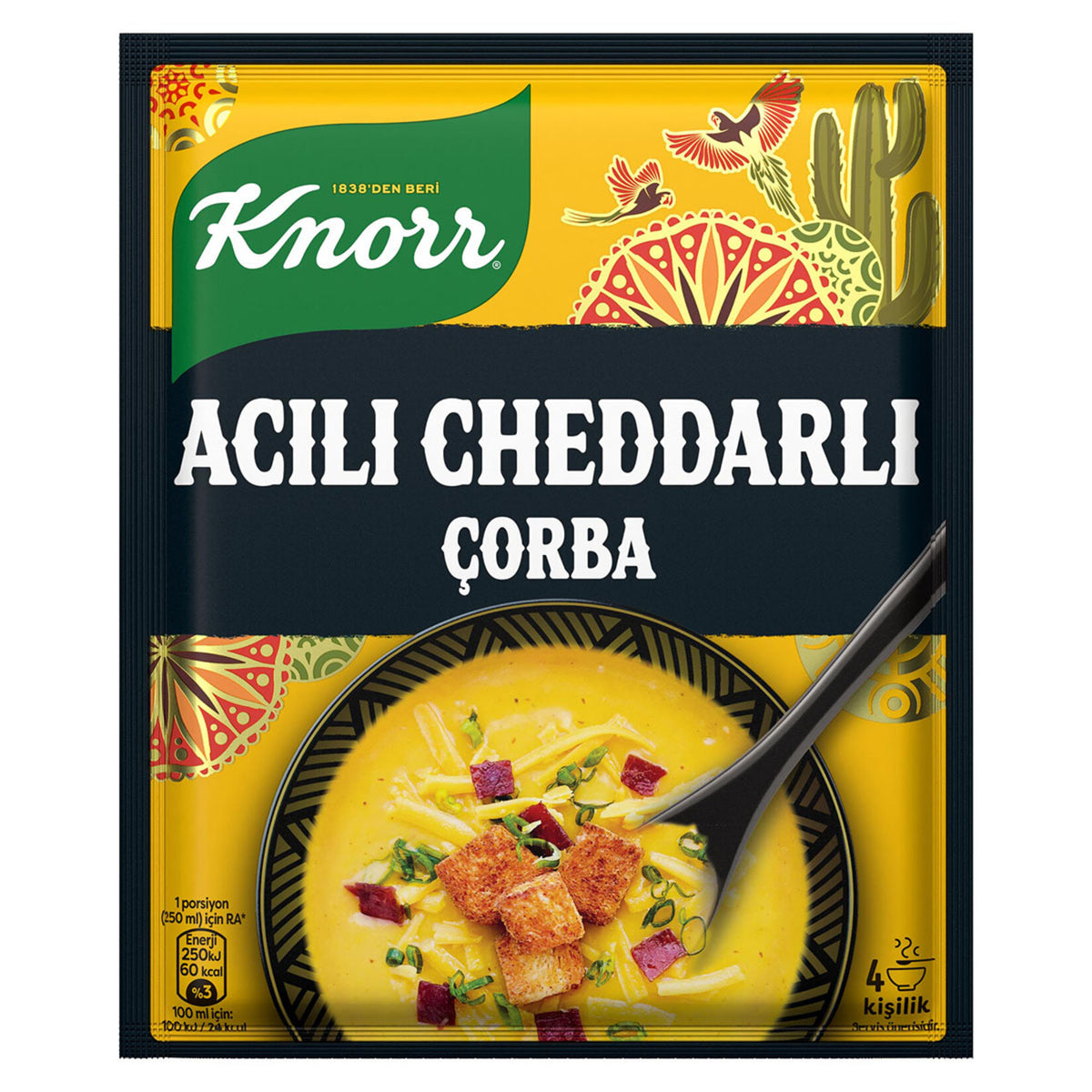 Knorr Spicy Cheddar Soup (Acılı Cheddarlı Çorba) 4 Servings 74g