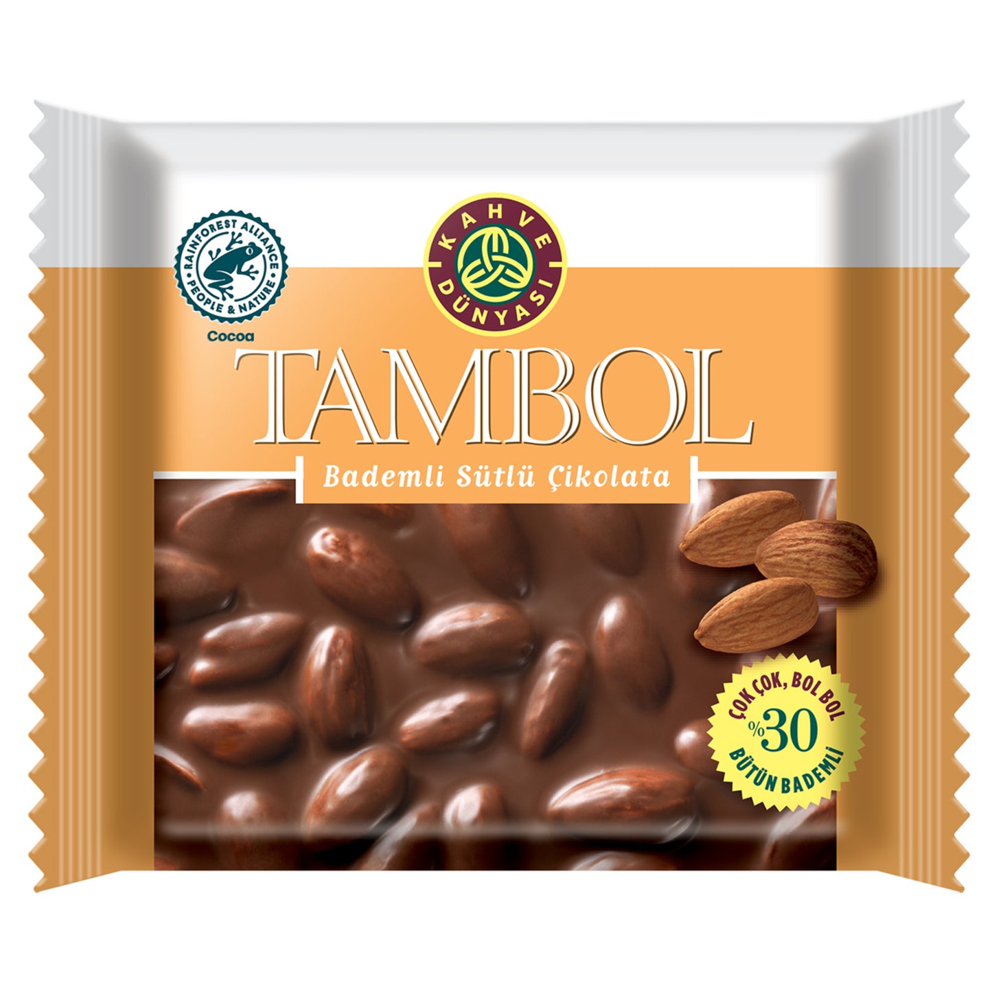 Kahve Dünyası Almond Milk Chocolate 77g (Tambol Bademli Sütlü Çikolata)