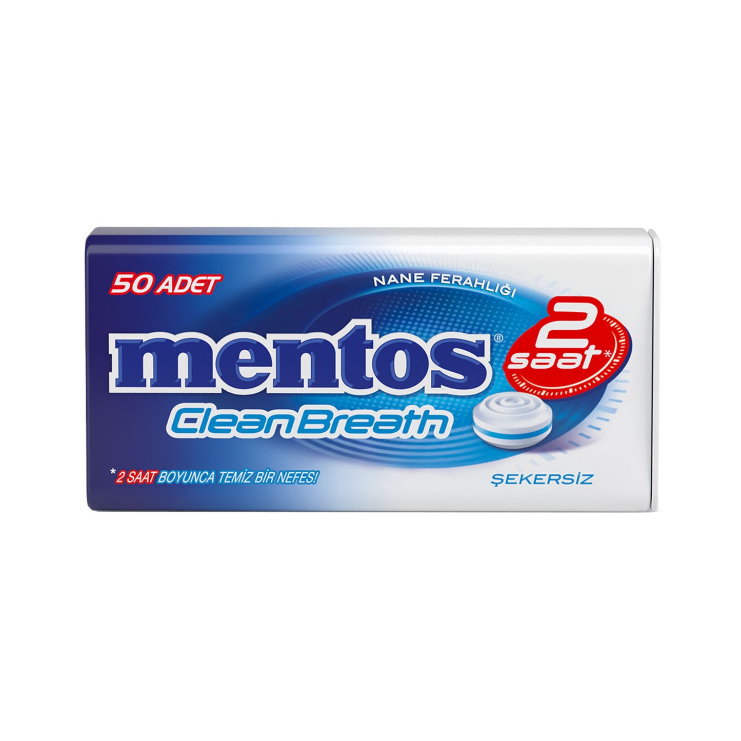 Mentos 2 Hour Clean Breath Mint Flavored Candy (Nane Aromalı Şeker) 35 G