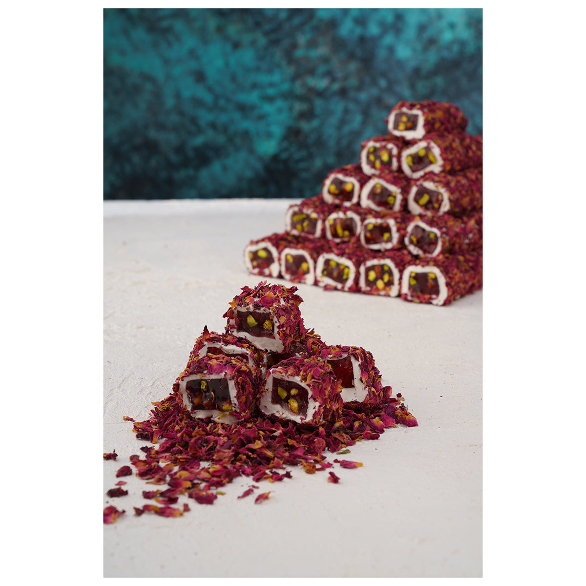 Rose Petal Pistachio Delight (Gül Yapraklı, Antep Fıstıklı Lokum) Kg
