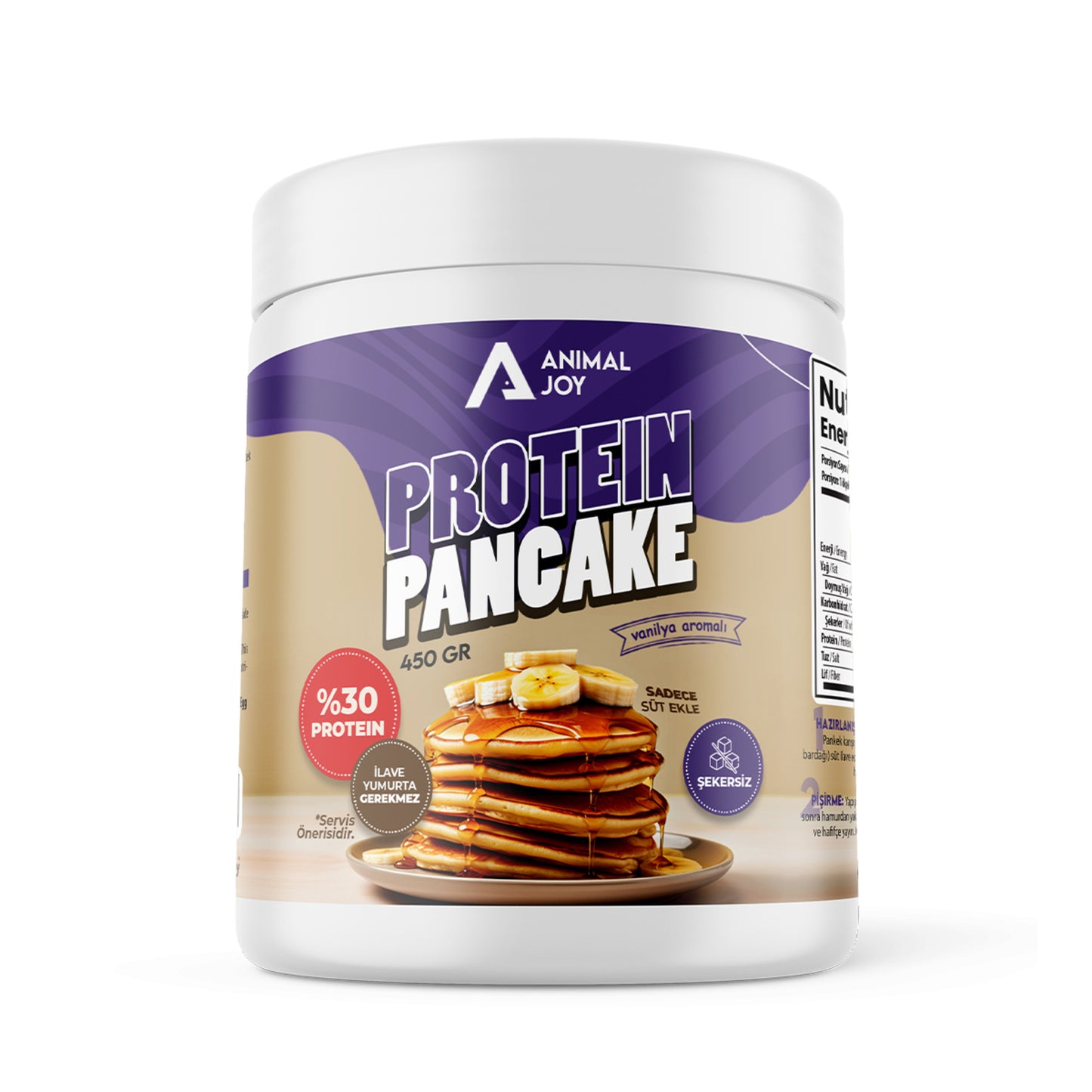 Animal Joy Vanilla Flavored Protein Pancake Mix (Vanilya Aromalı Protein Pankek Toz Karışımı) 450g