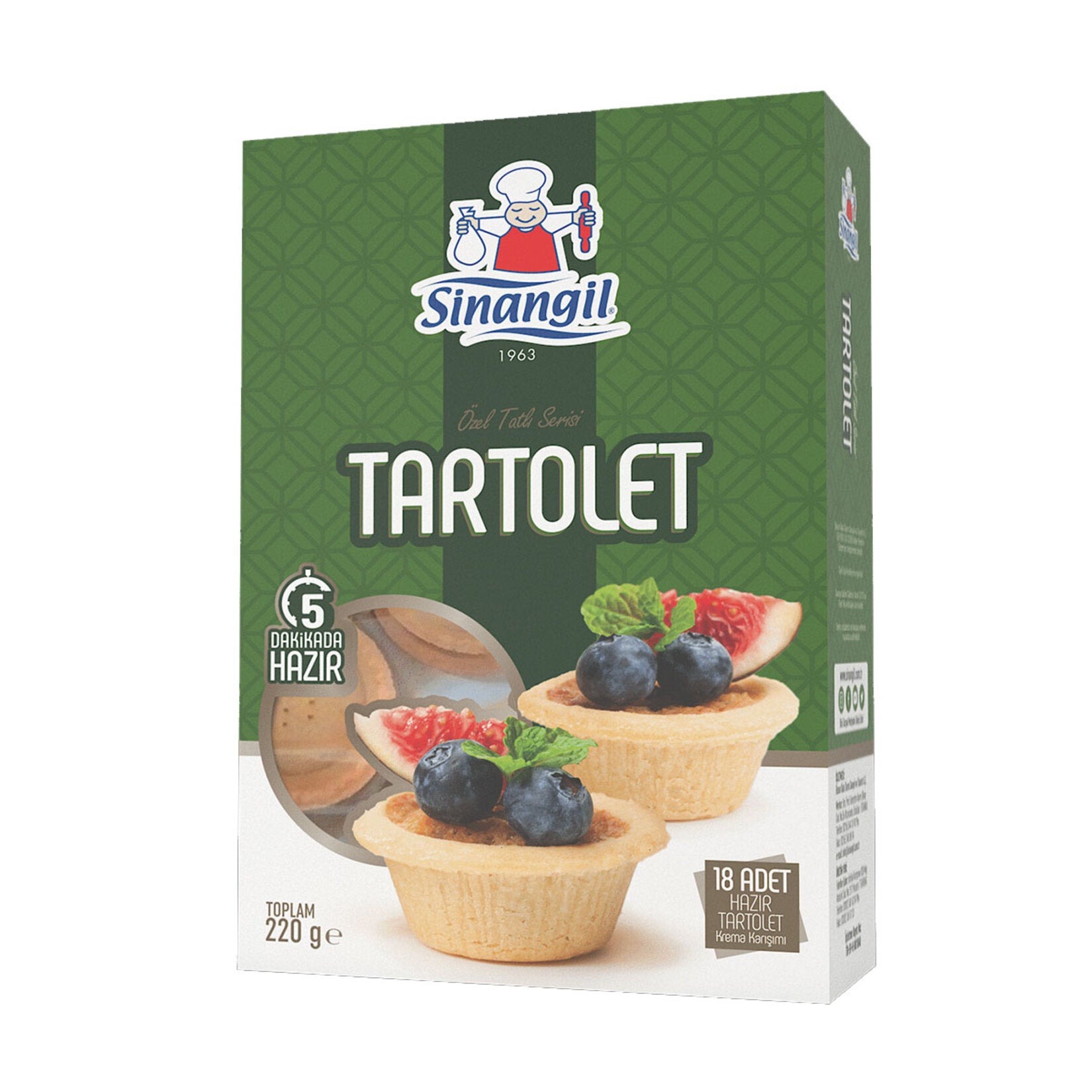 Sinangil Tartolet 18 Adet 220 G