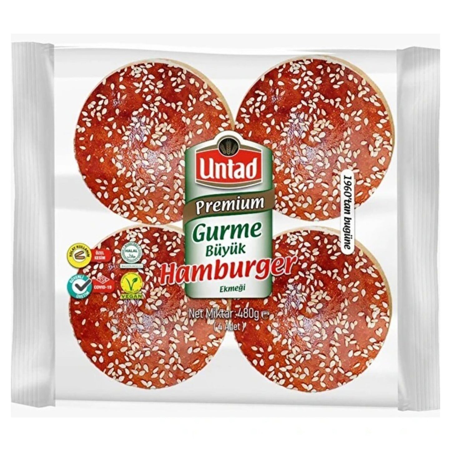 Untad Premium Gurme Büyük Hamburger Ekmeği 480 G
