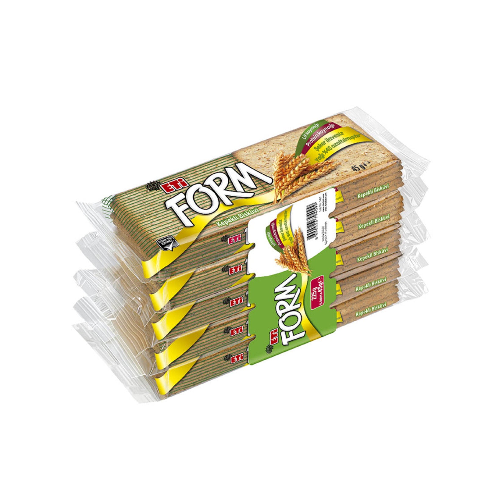 Eti Form Kepekli Bisküvi 5 x 45 G