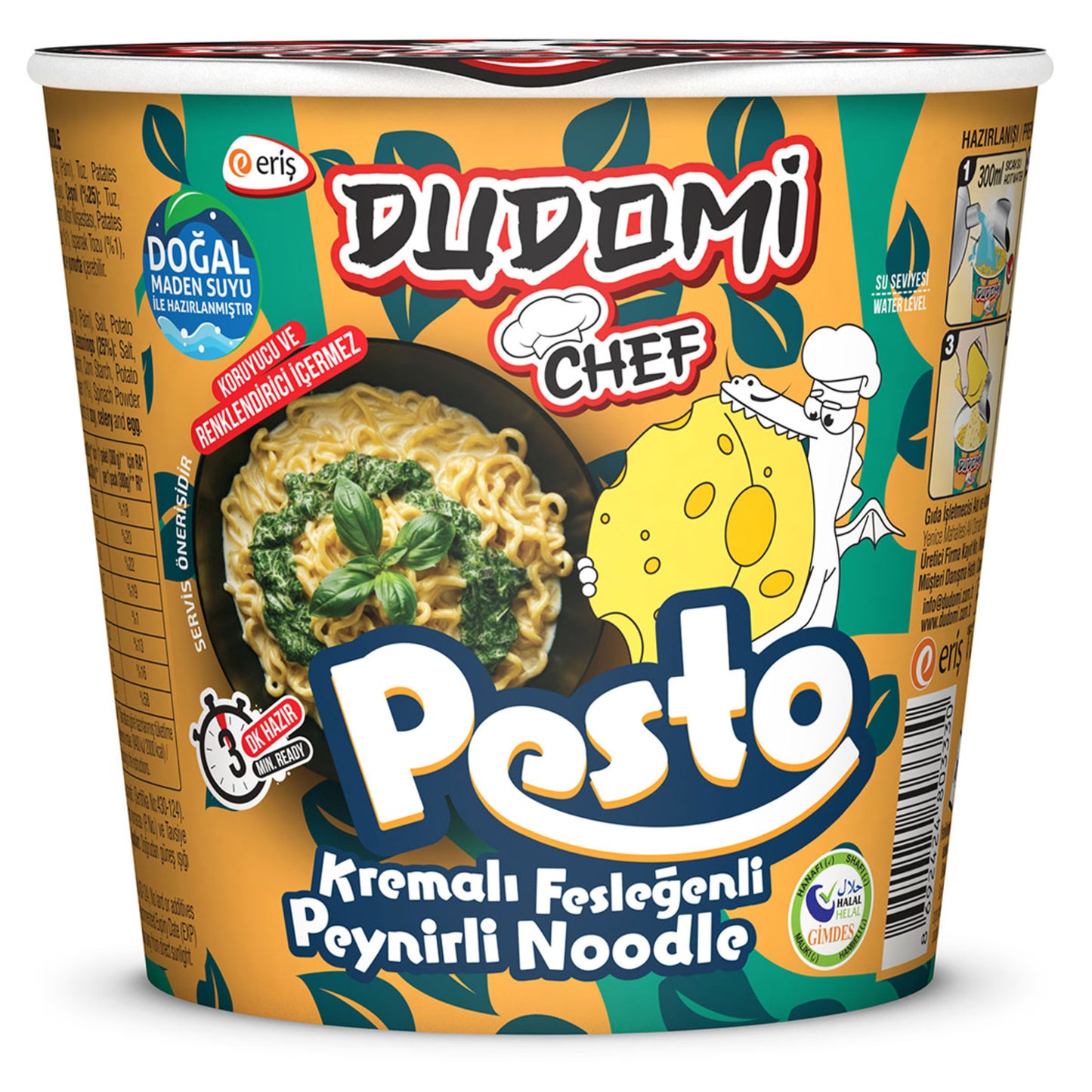 Dudomi Kremalı Fesleğenli Peynirli Noodle Bardak 80 G