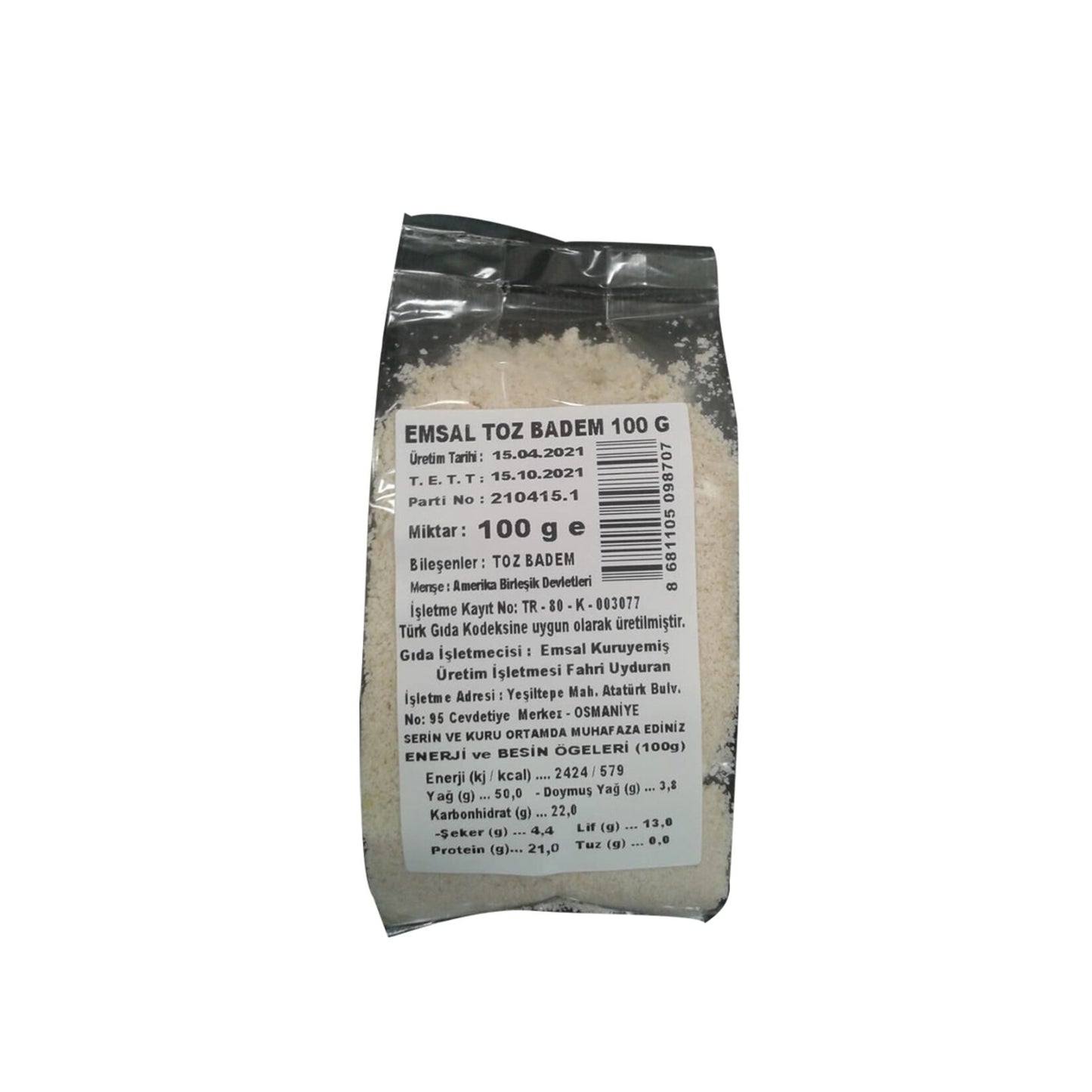 Ground Almonds (Toz Badem) 100 G