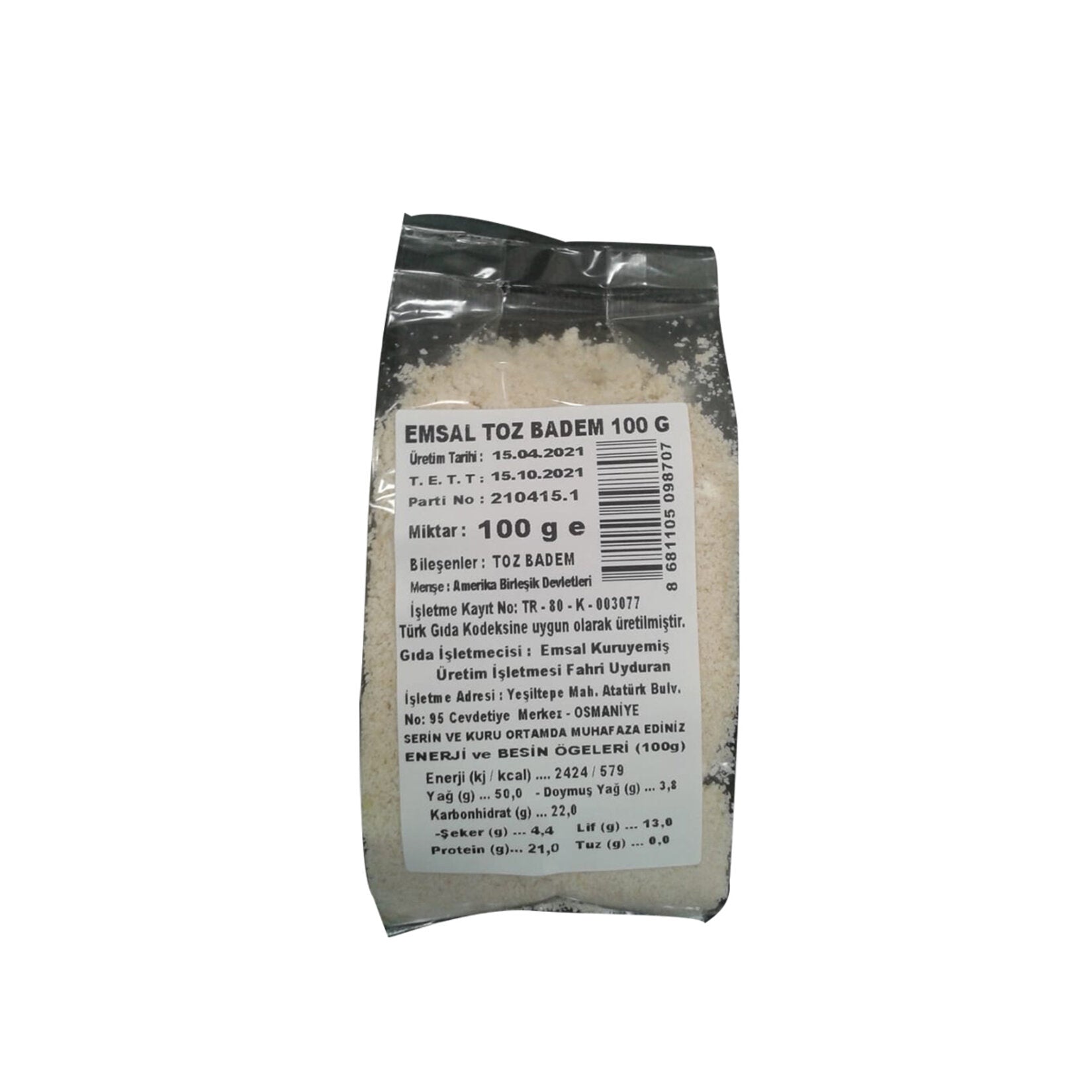 Ground Almonds (Toz Badem) 100 G