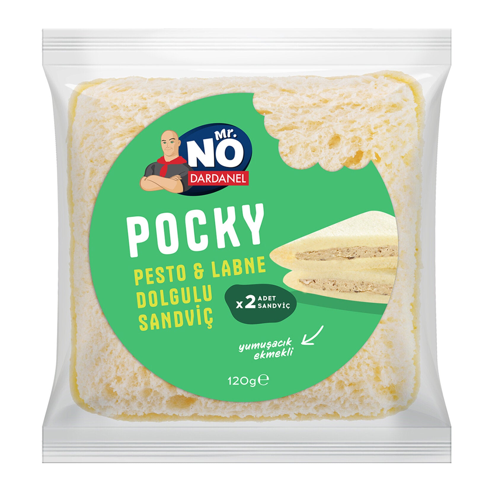 Mr.No Dardanel Pocky Pesto & Labne Dolgulu Sandviç 120 G
