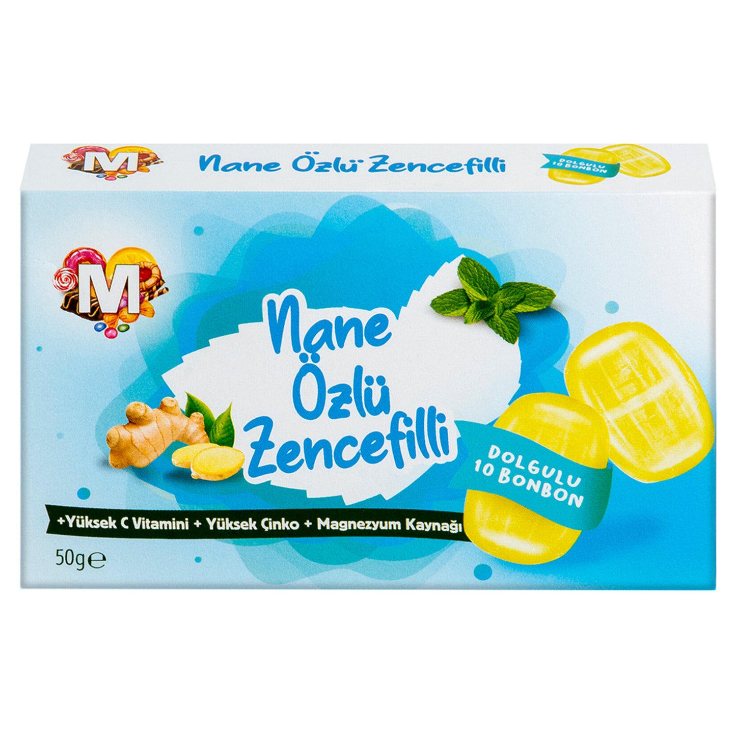 Migros Mint-Flavored Ginger Filled Bonbon 50g