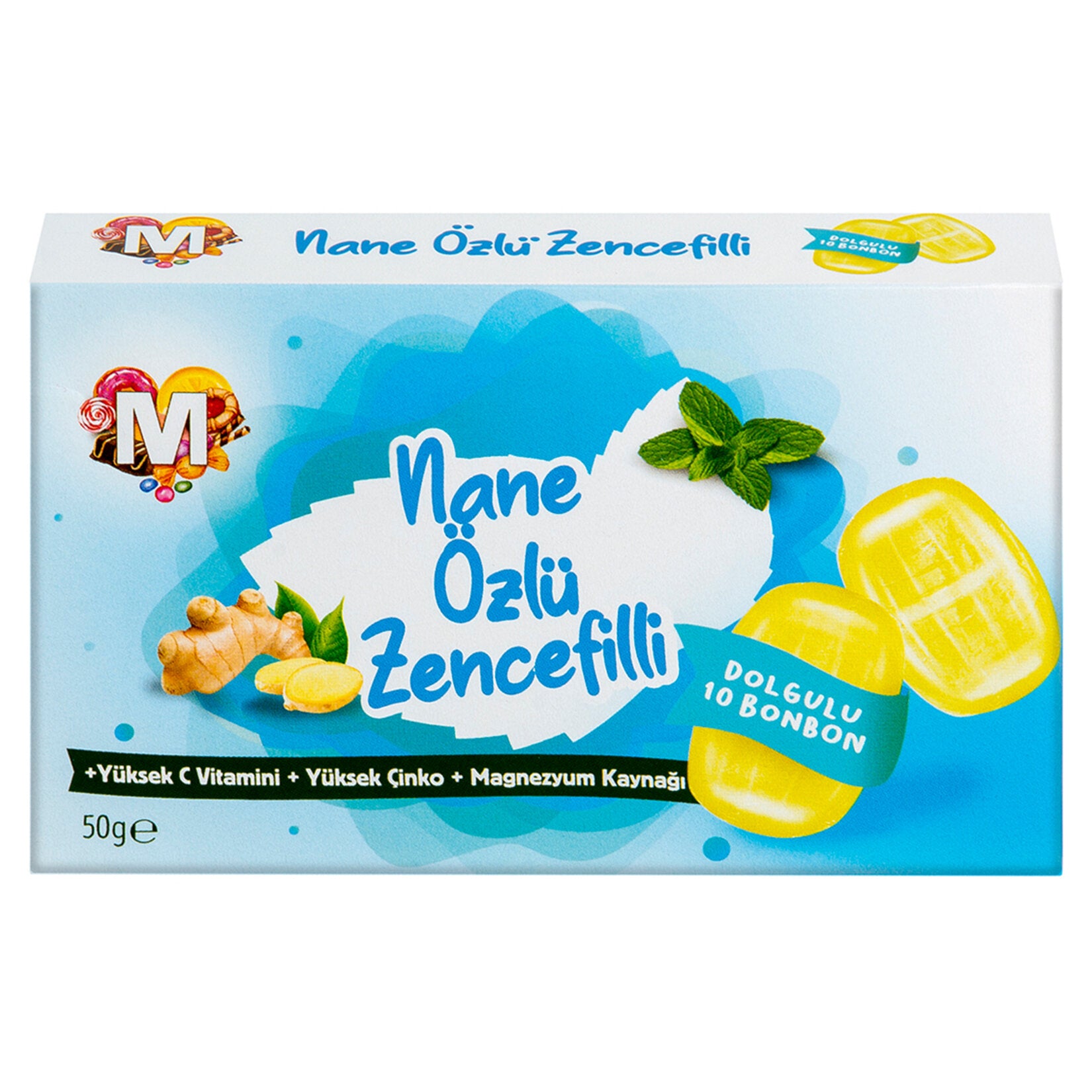 Migros Mint-Flavored Ginger Filled Bonbon 50g