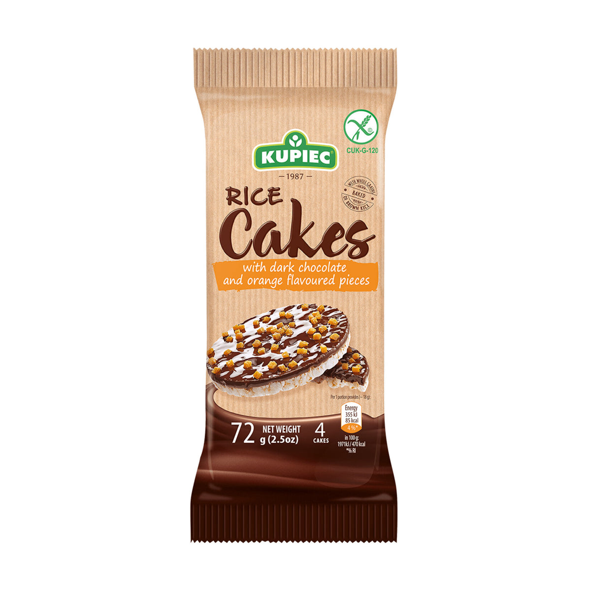Kupiec Dark Chocolate with Orange Pieces (Bitter Çikolatalı ve Portakal Parçacıklı Çikolata) 72 G