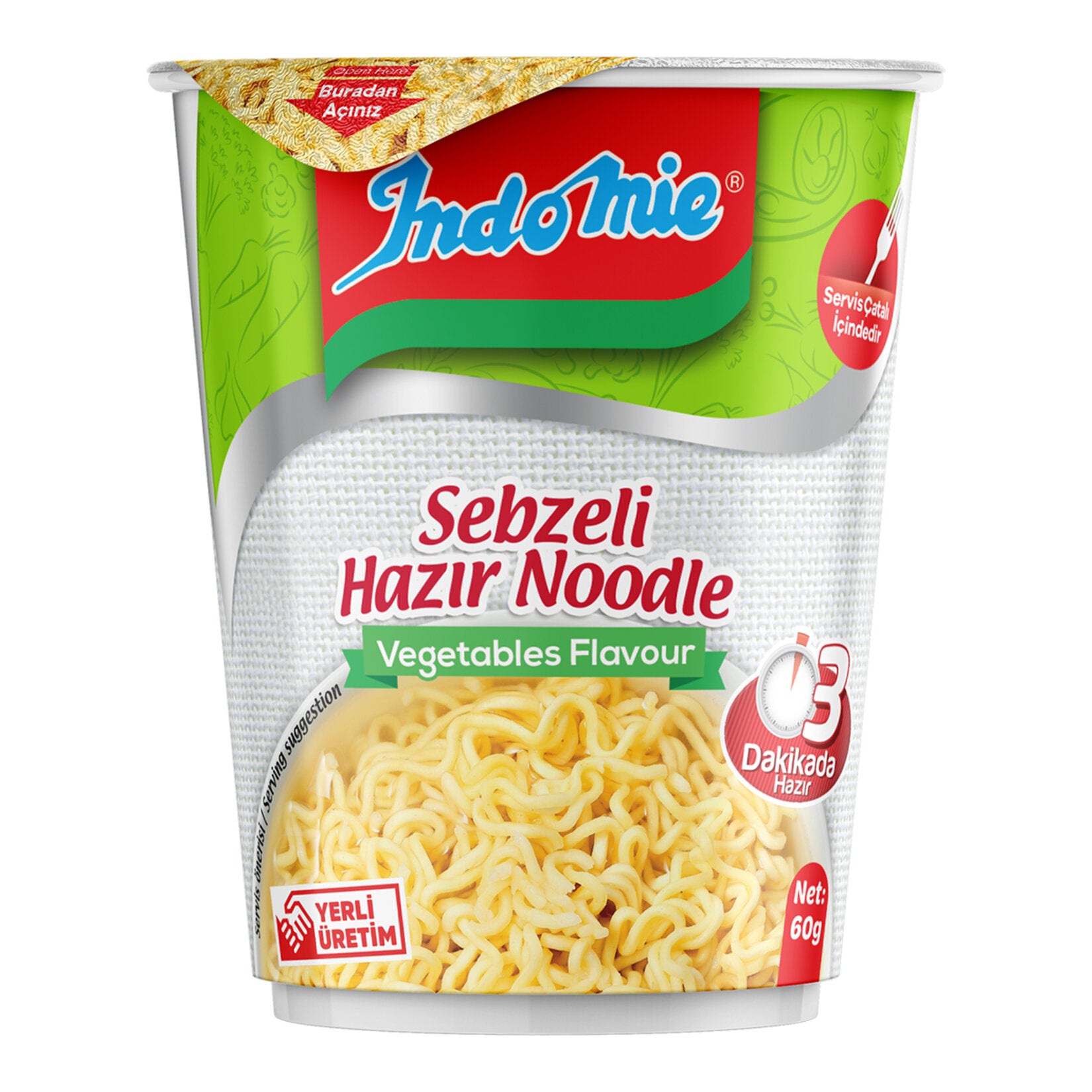 Indomie Sebze Çeşnili Noodle (Bardak) 60 G
