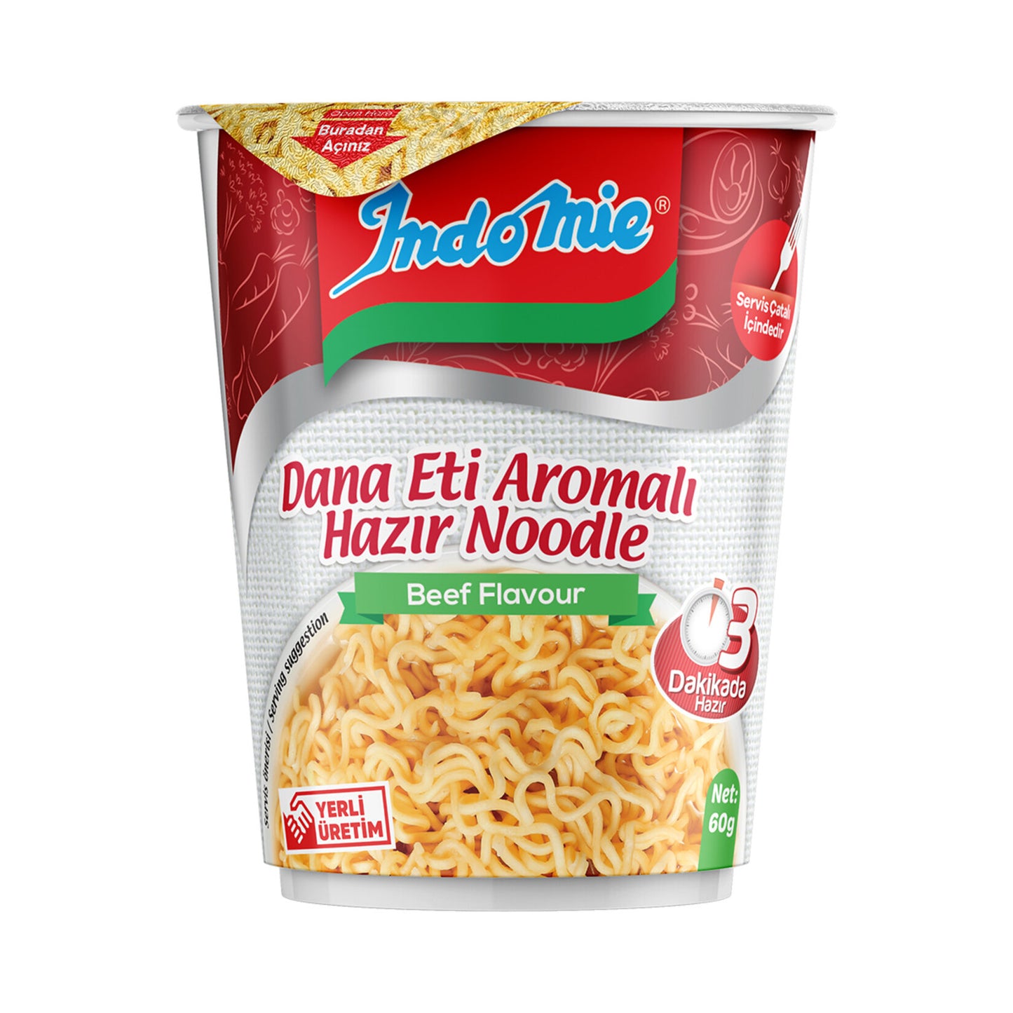 Indomie Dana Eti Çeşnili Noodle (Bardak) 60 G