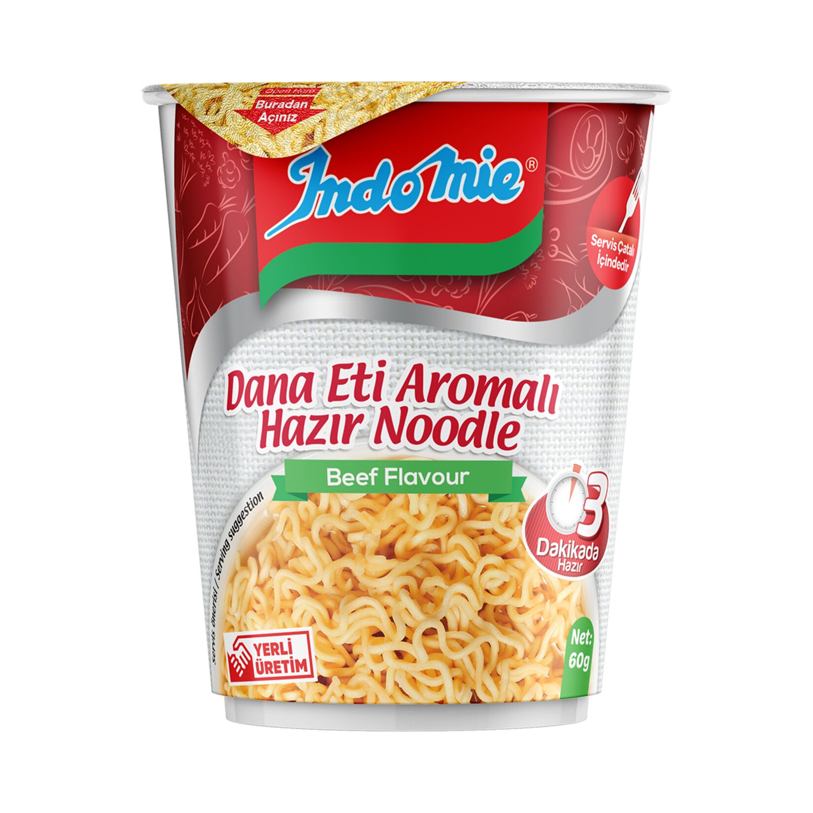 Indomie Dana Eti Çeşnili Noodle (Bardak) 60 G