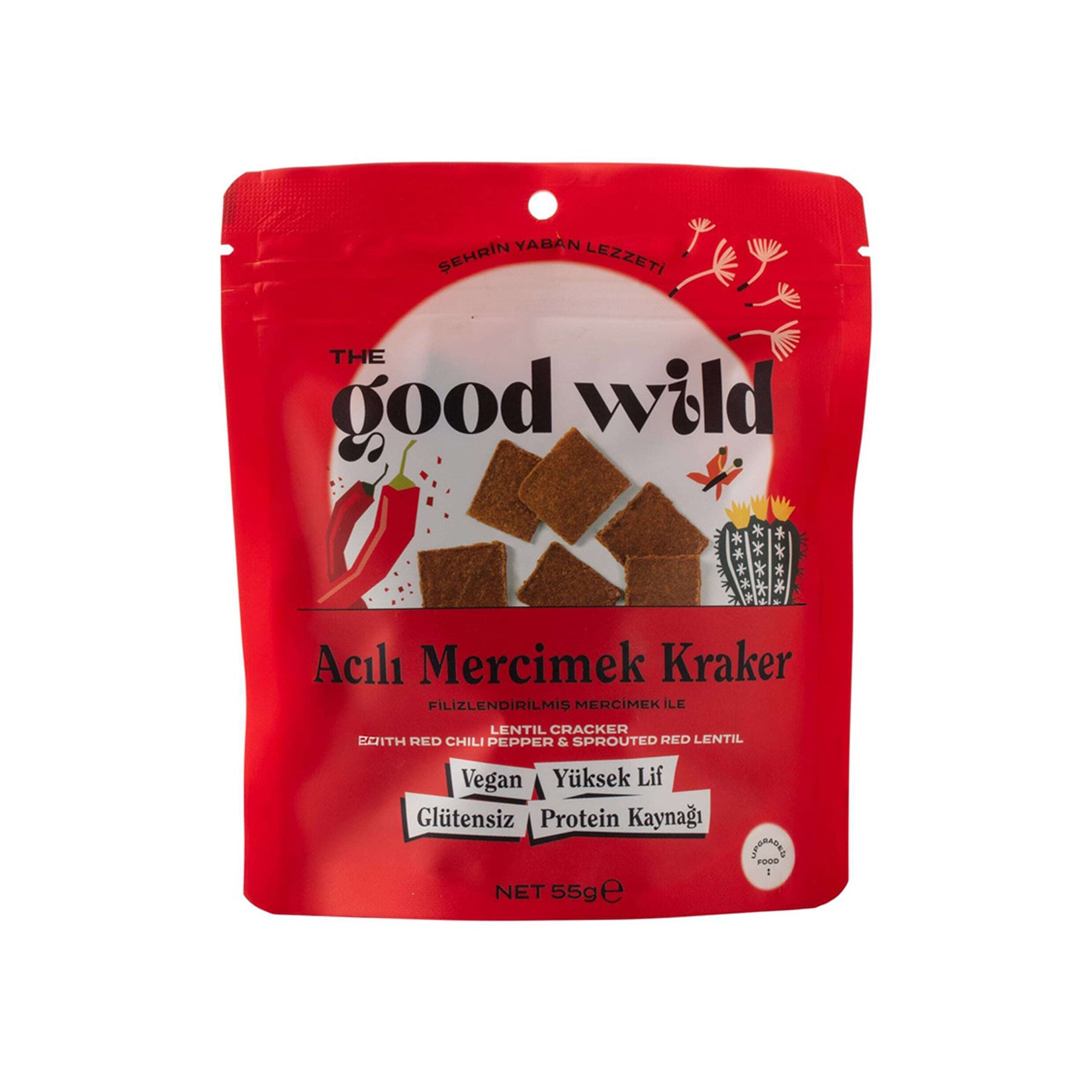 The Good Wild Spicy Lentil Crackers 55 G