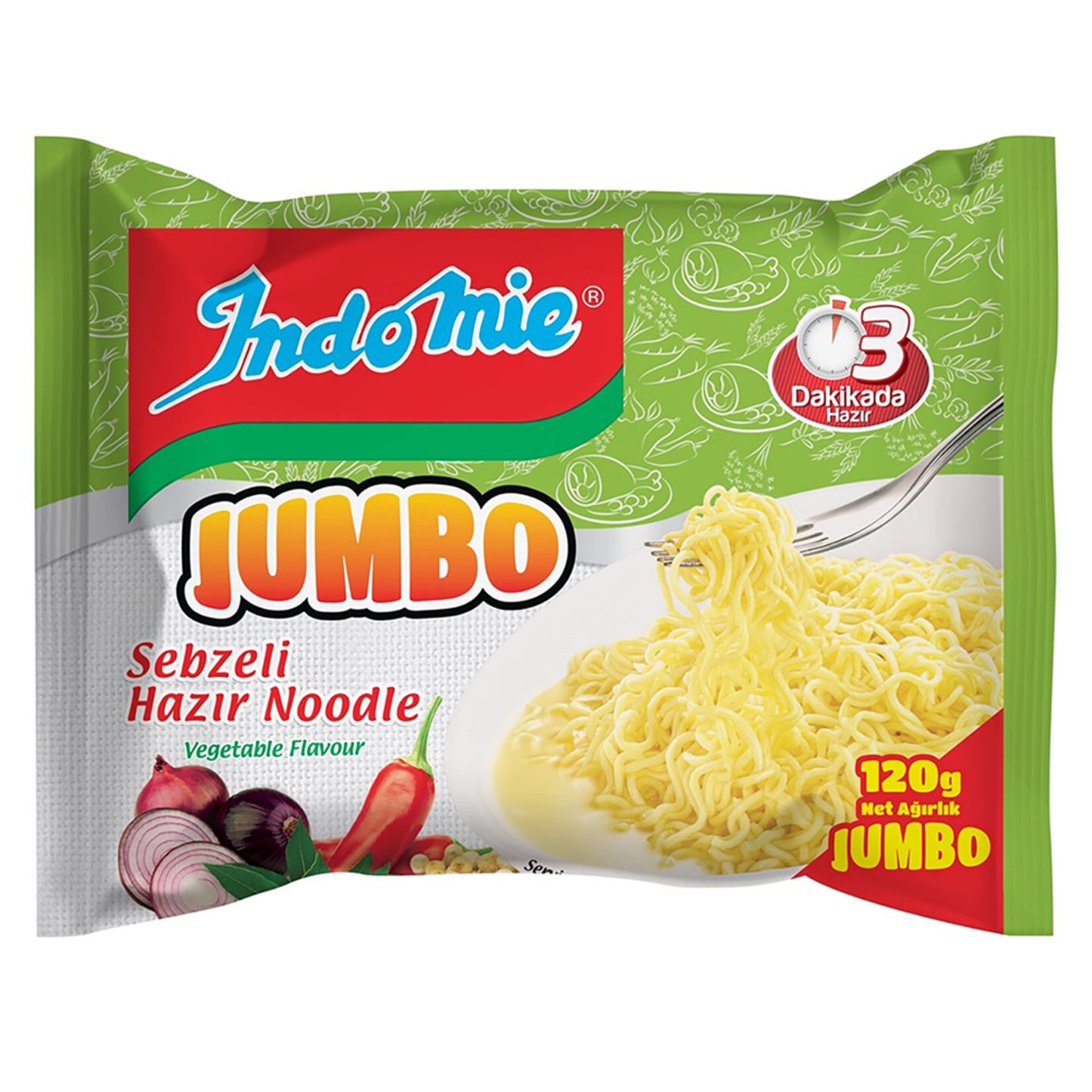 Indomie Jumbo Sebzeli Hazır Noodle 120 G