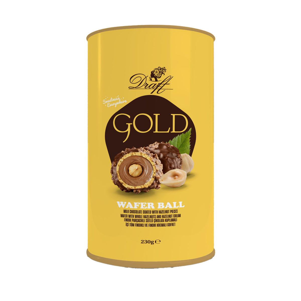 Draft Gold Hazelnut (fındık) Wafer Balls 220 G