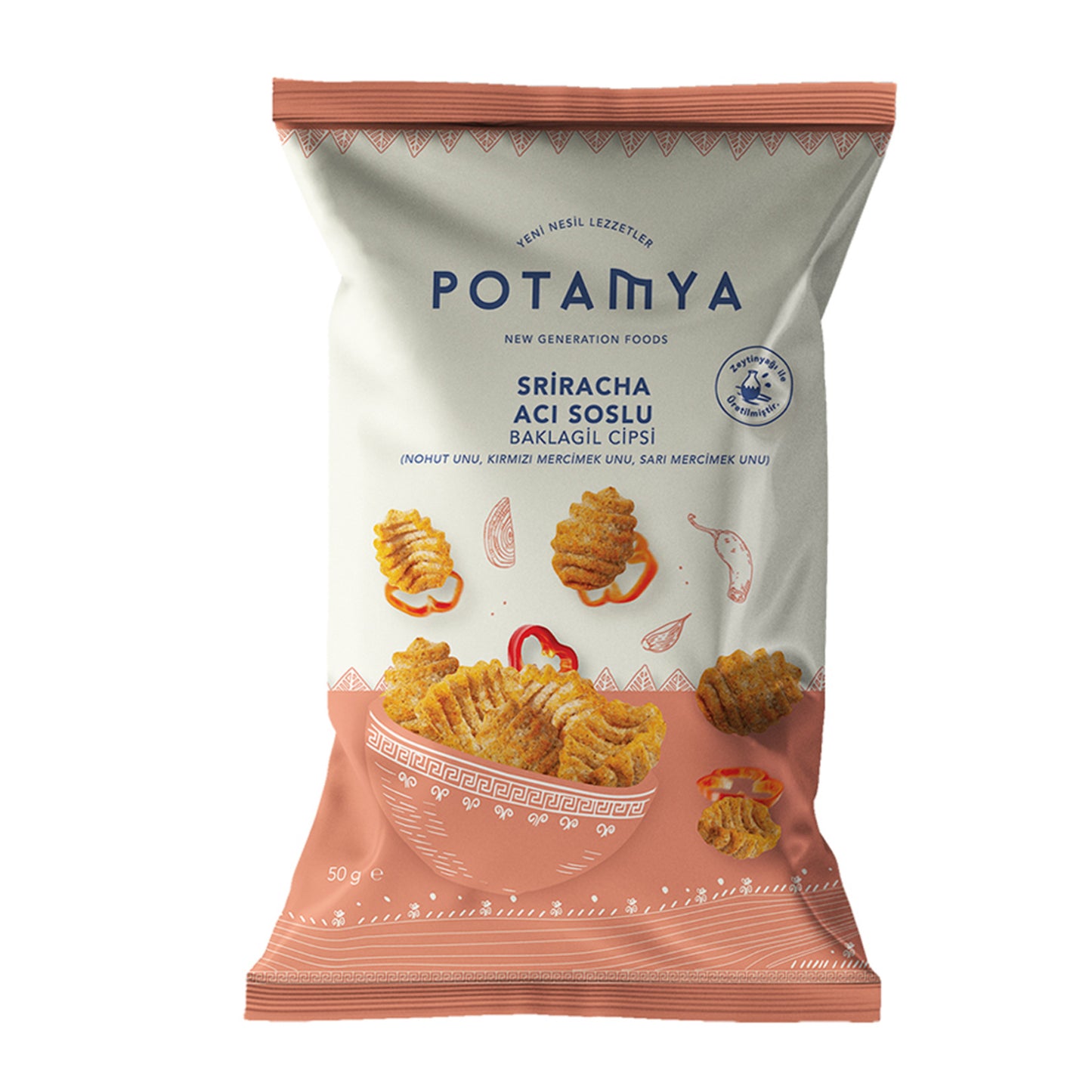 Potamya Sriracha Spicy Sauce Legume Chips 50g