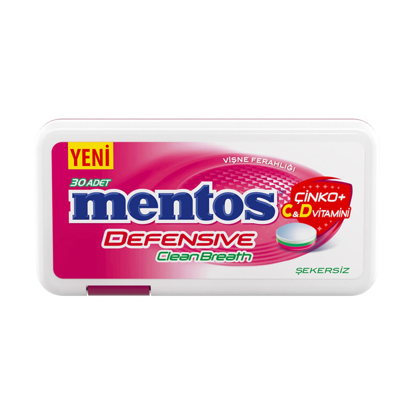Mentos Clean Breath Defensive Sour Cherry Flavored Candy (Vişne Aromalı Şeker) 21g