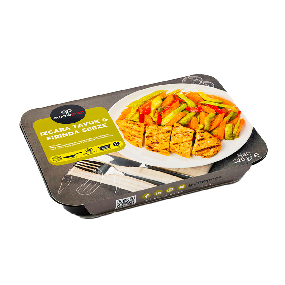 Gurmepack Grilled Chicken & Roasted Vegetables (Izgara Tavuk & Fırında Sebze) 320 G