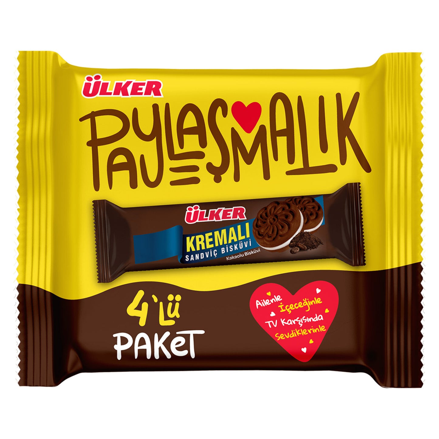 Ülker Creamy Cocoa Biscuit (Kremalı Kakaolu Bisküvi) 4 x 61 G