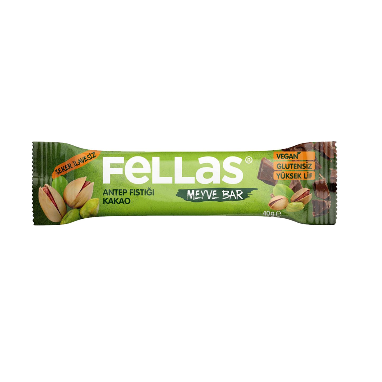 Fellas Antep Fıstıklı ve Kakaolu Meyve Barı 40 G