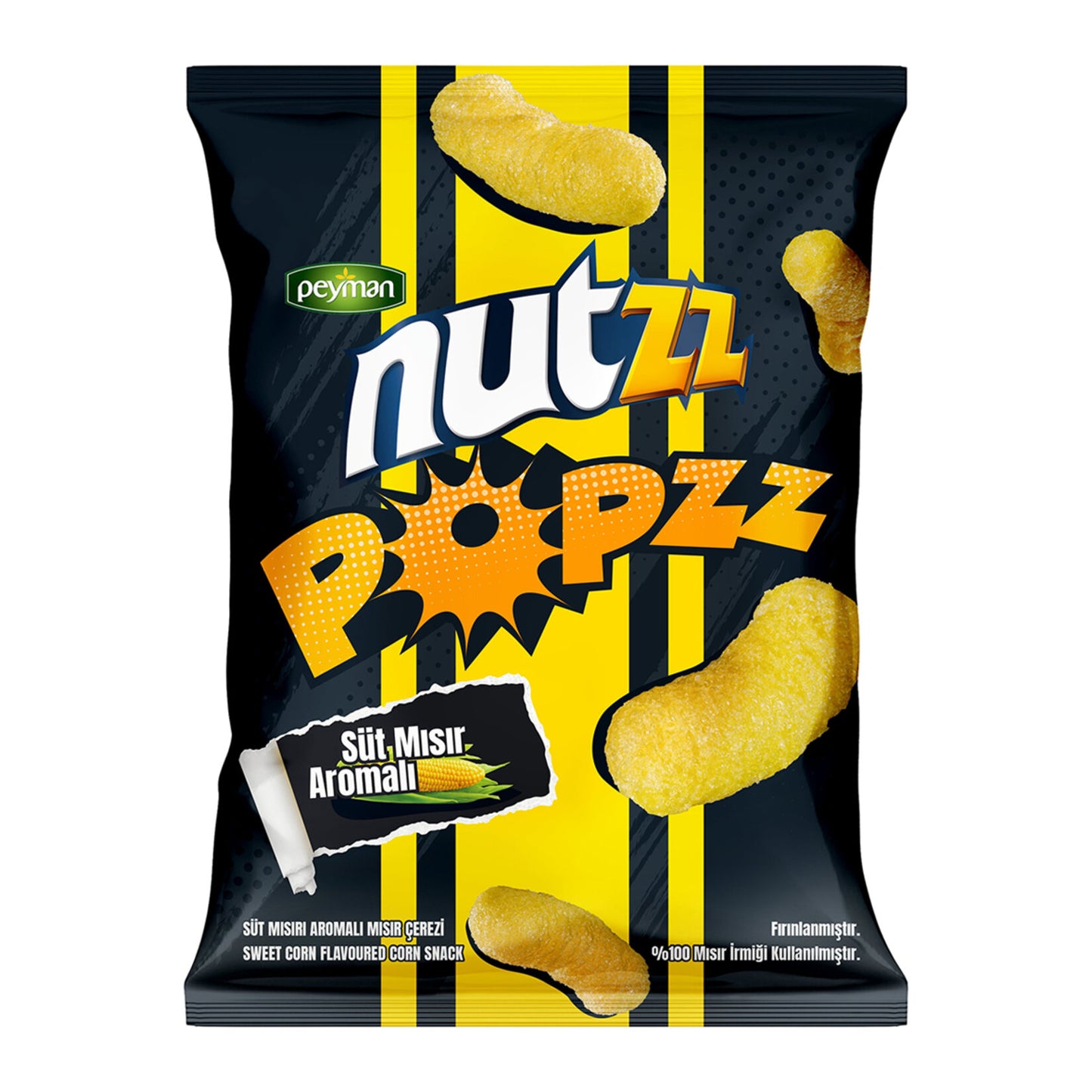 Peyman Nutzz Popzz Süt Mısır Aromalı Mısır Çerezi 100 G