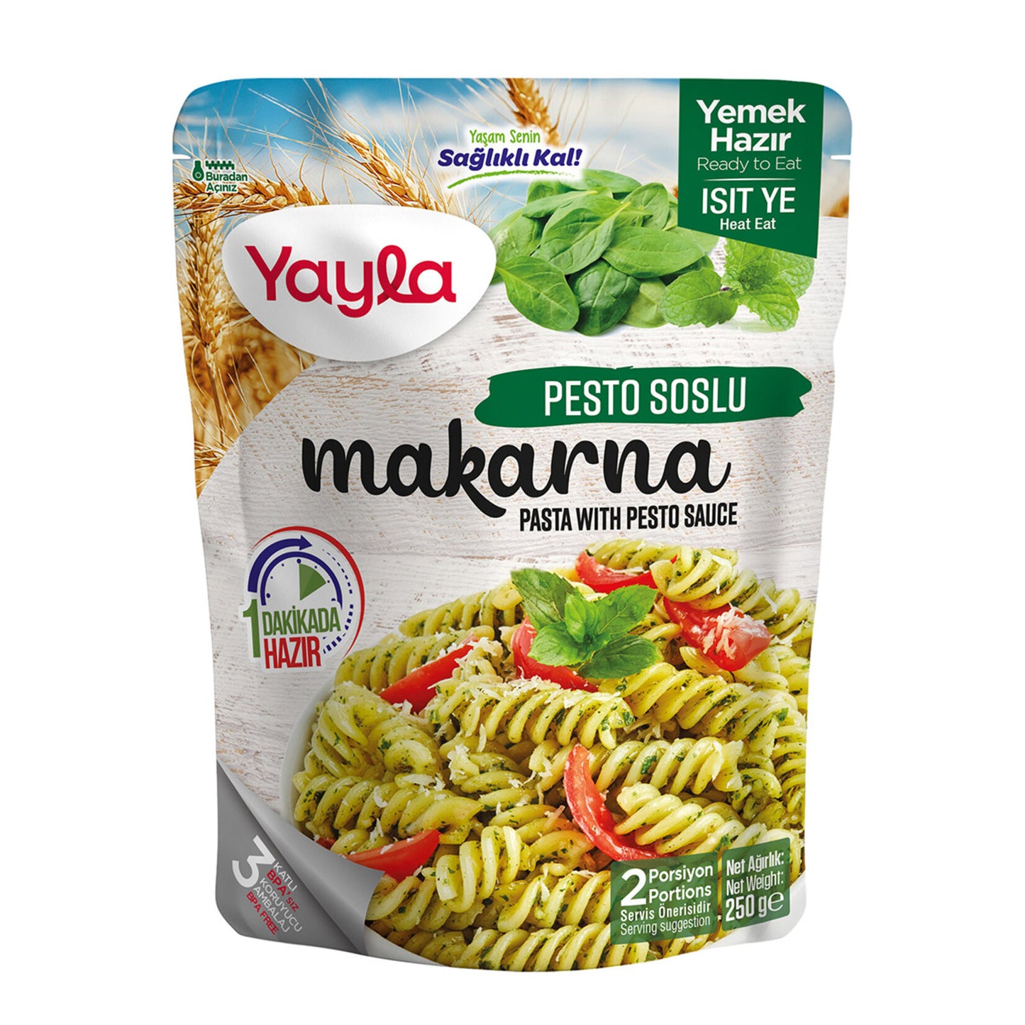 Yayla Pasta with Pesto Sauce (Pesto Soslu Makarna) 250 G