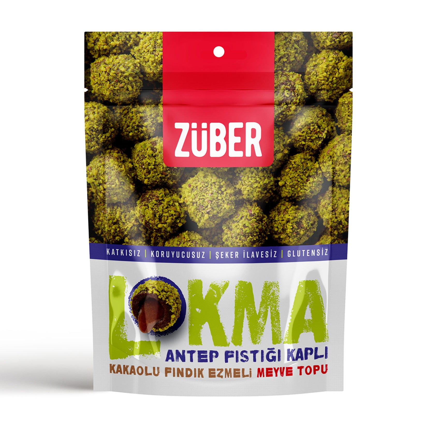 Züber Lokma Fruit Ball Coated with Pistachio 96 G